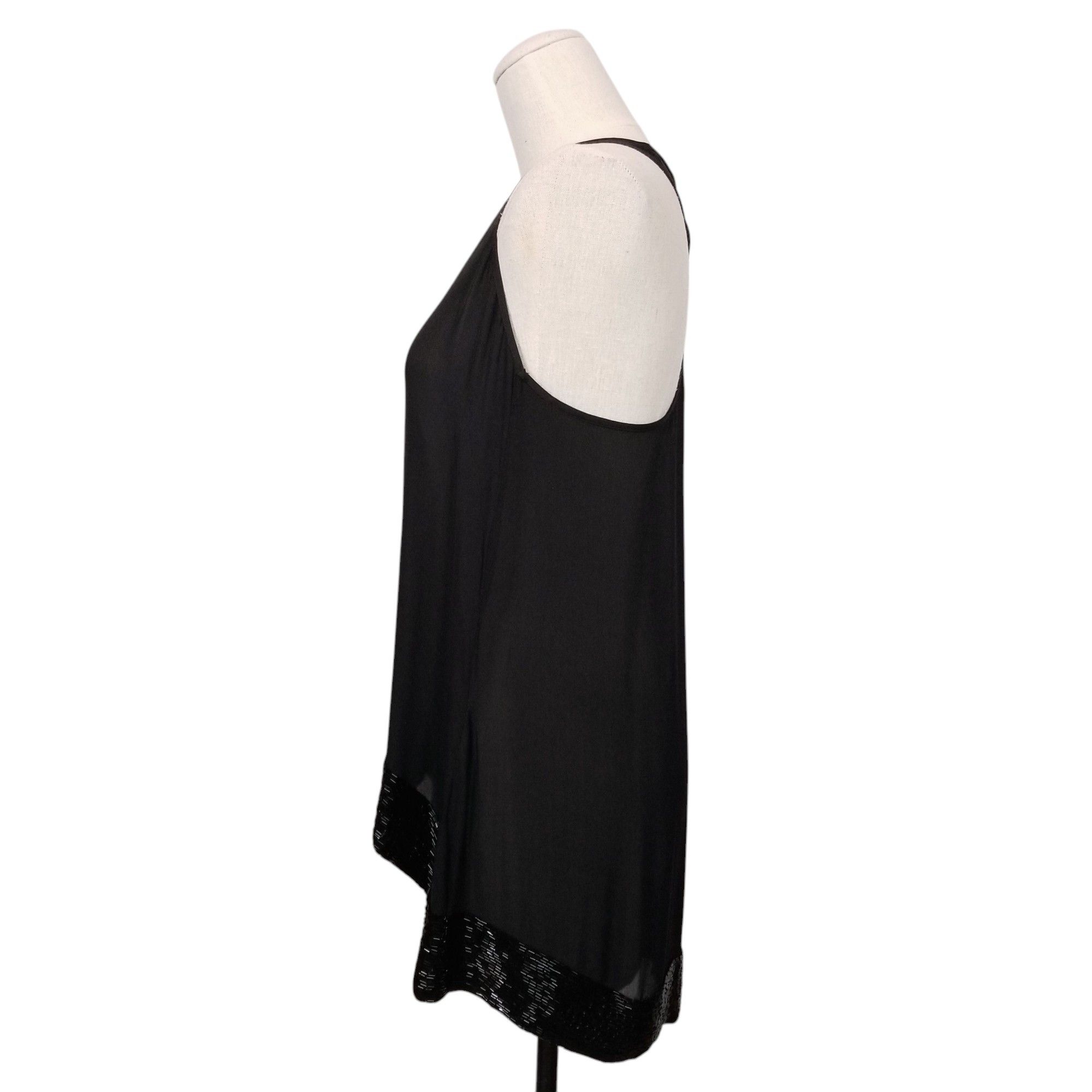 Parker Beaded Hem Silk Racerback Tank Top Size M / US 6-8 / IT 42-44 - 2 Thumbnail