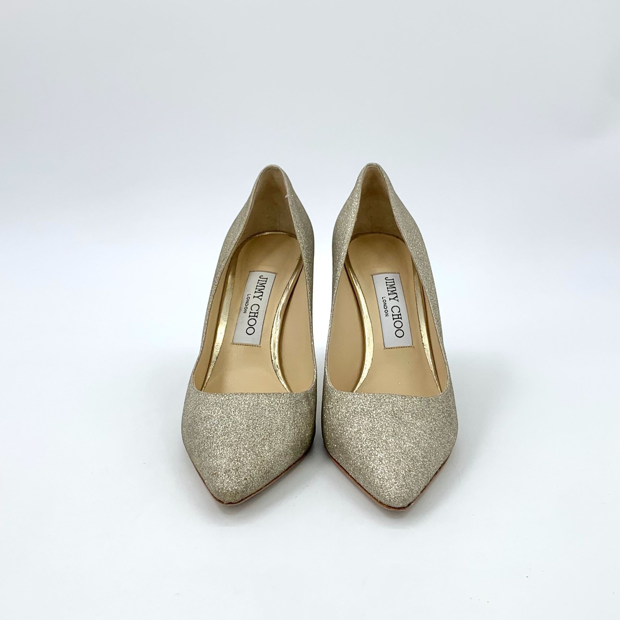Jimmy Choo Jimmy Choo Romy 85 Glitter Pointed-Toe Pumps Platinum Ice Si Size US 7 / IT 37 - 4 Thumbnail