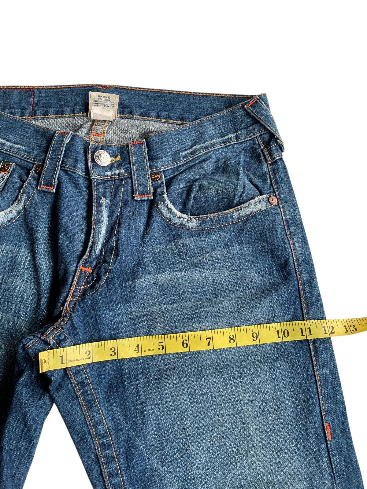 Japanese Brand FLARE 💥 TRUE RELIGION MADE IN USA PUNK STYLE DENIM JEANS Size US 34 / EU 50 - 18 Thumbnail