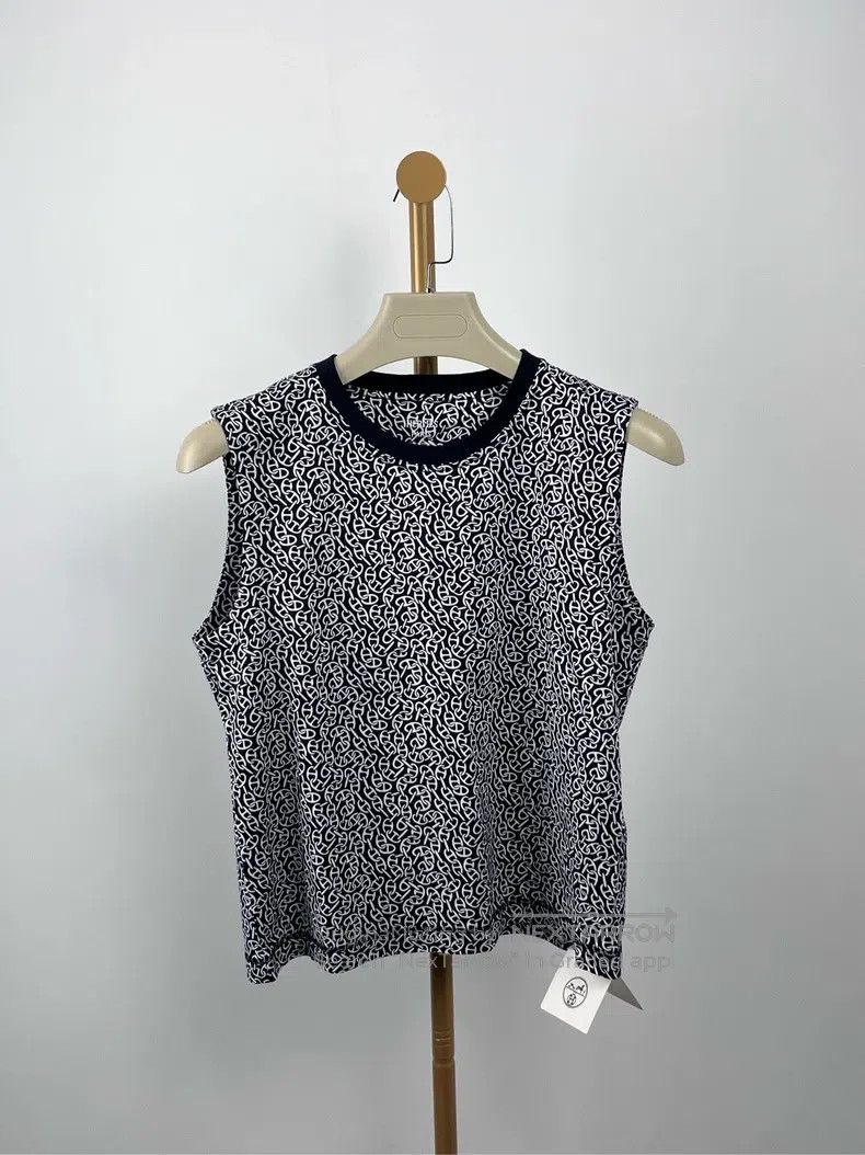 Hermes Hermes White Full Print Logo Vest Size XS / US 0-2 / IT 36-38 - 1 Thumbnail