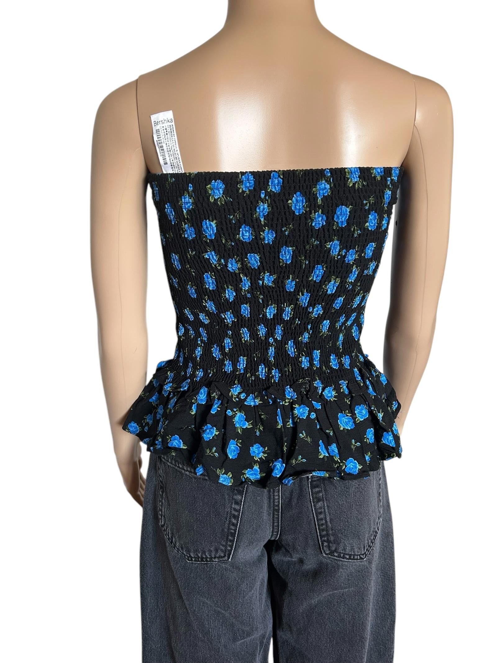 Designer Floral Strapless Peplum Top Size XS / US 0-2 / IT 36-38 - 3 Thumbnail