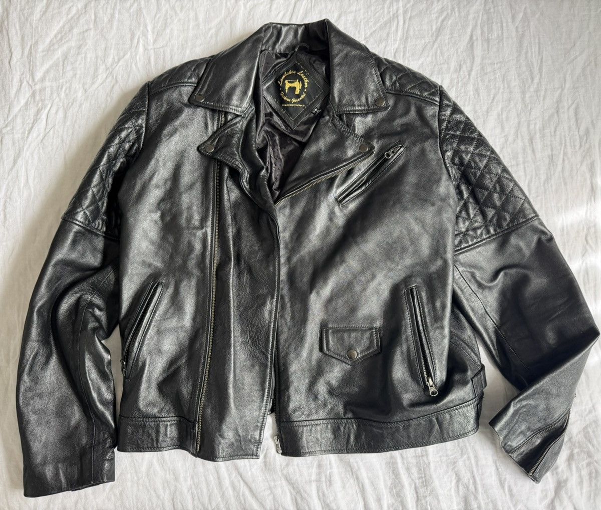 Genuine Leather × The Leather Shop Lambskin Black Leather Jacket Size US XL / EU 56 / 4 - 1 Thumbnail