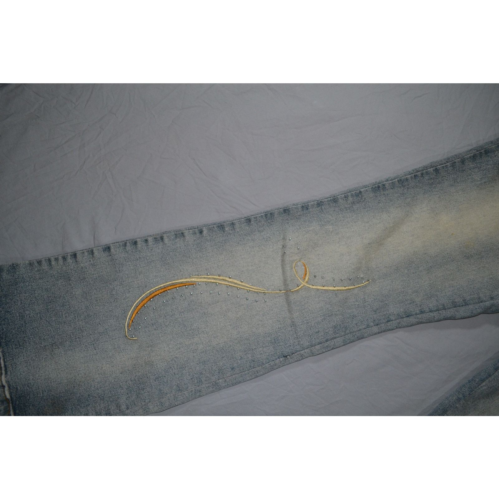 Other Ferzige Vintage Embelished Distressed Denim Jeans Y2K 1990s Size 26" / US 2 / IT 38 - 3 Thumbnail