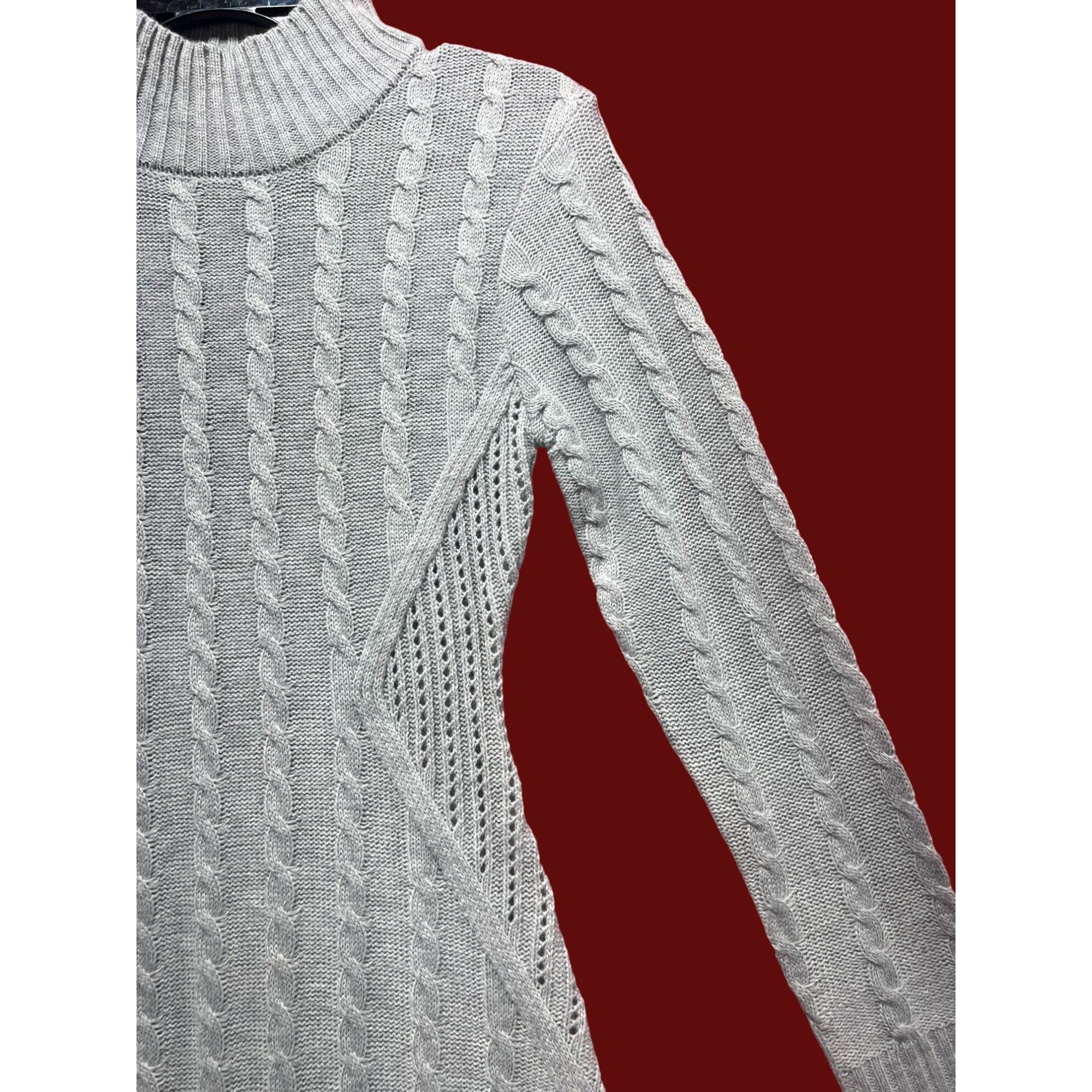 Other Just Polly - Women's Turtleneck Cable Knit Sweater Dress - G Size S / US 4 / IT 40 - 12 Thumbnail