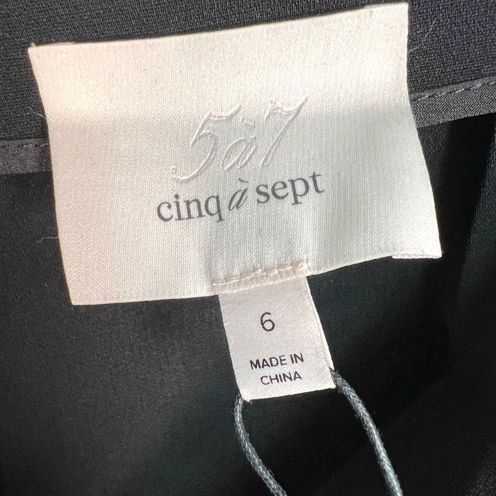 VINTAGE Cinq À Sept Womens Pants Fringed High-Waisted Wide-Leg Black 6 Tricetate Polyester Dress Pants Womens