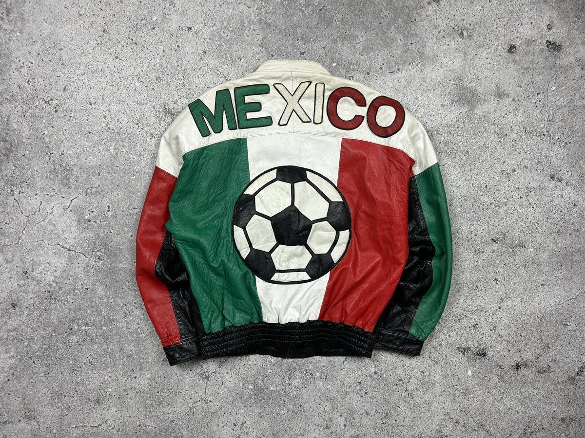 Mexicana × Vintage 1996 Mexico World Cup Usa Leather Jacket Size US L / EU 52-54 / 3 - 1 Thumbnail