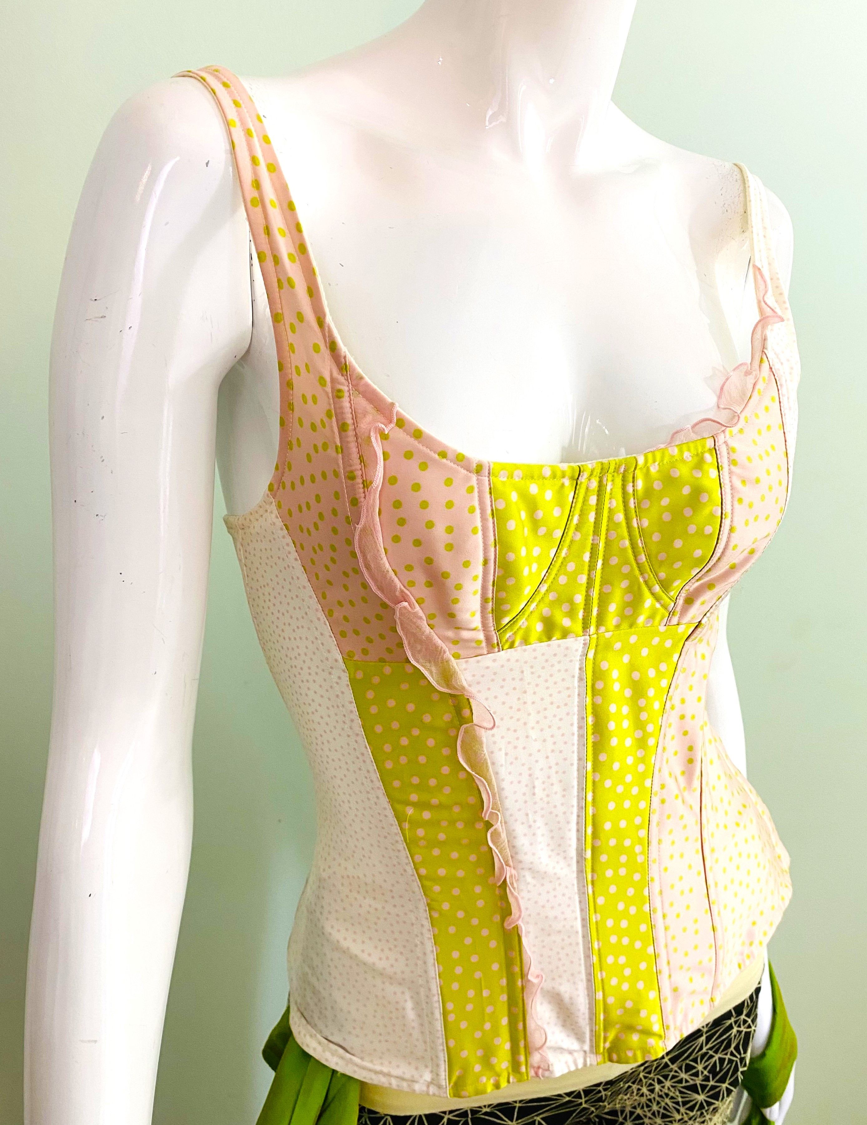 Christian Lacroix Christian Lacroix Fishbone Dot Medium Tee Top Corset Bustier Size M / US 6-8 / IT 42-44 - 3 Thumbnail