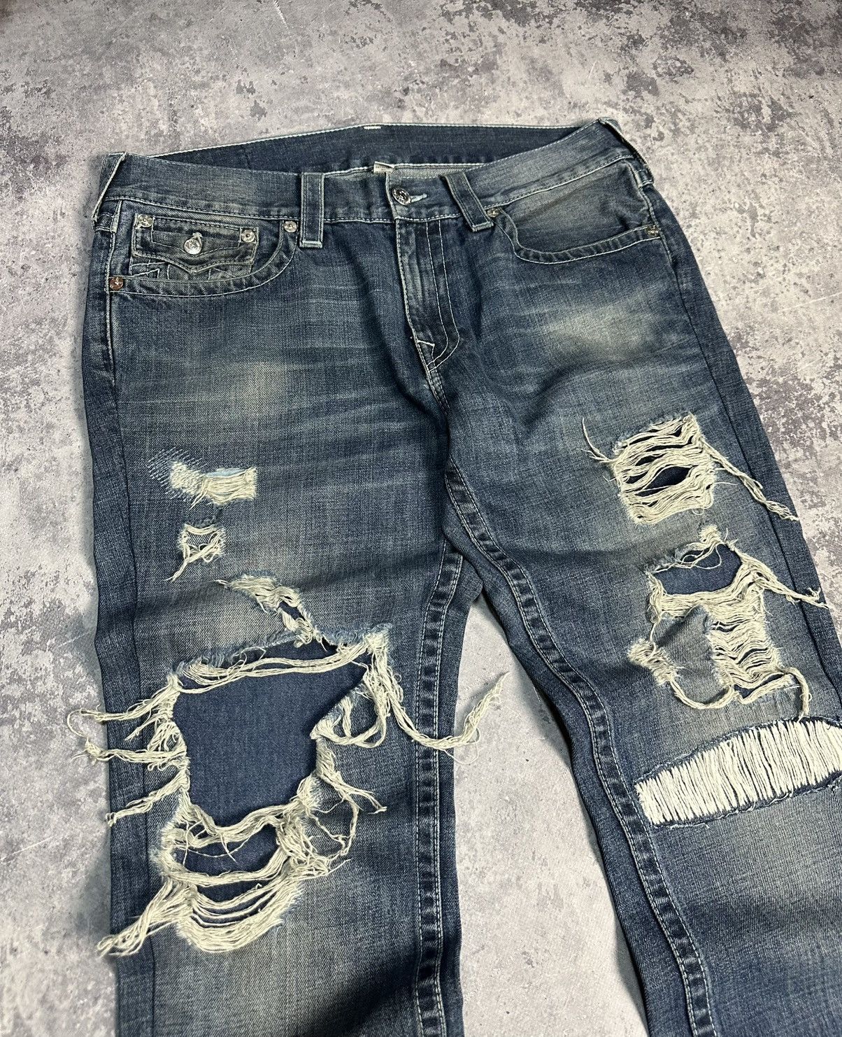 True Religion Flare Jeans True Religion Joey Distress Faded Bootcut Y2k Size US 34 / EU 50 - 7 Thumbnail