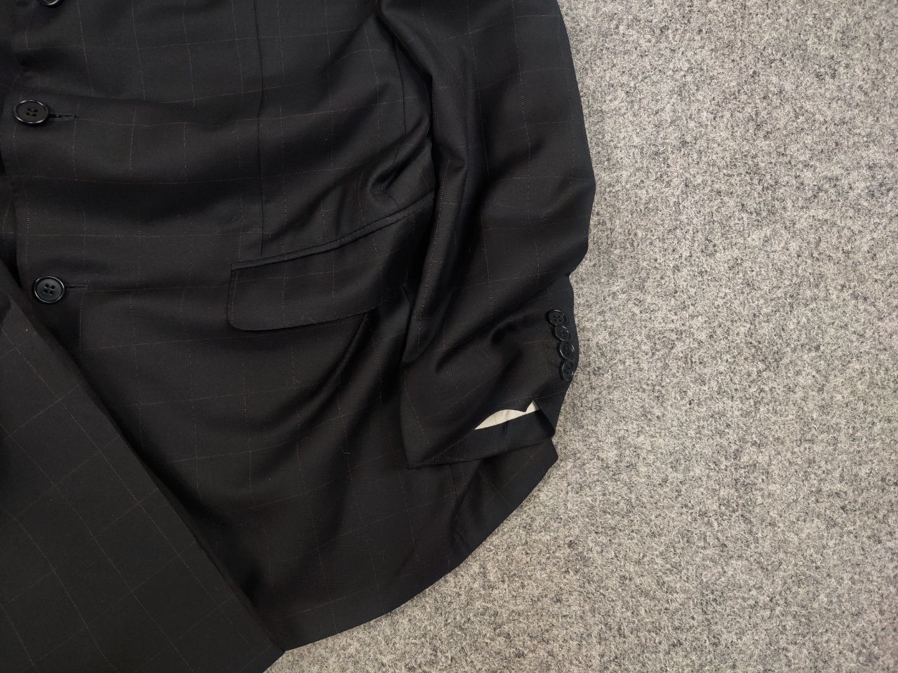 Canali Canali Classic Design Pure Wool Dark plaid super 120's Suit Size 52R - 5 Thumbnail