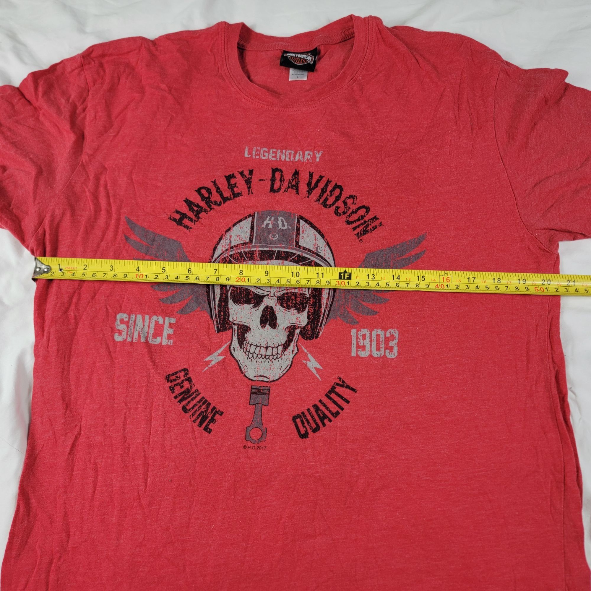 Harley Davidson Harley Davidson Legendary Skull Mens Large Graphic Tee Red S Size US L / EU 52-54 / 3 - 6 Thumbnail
