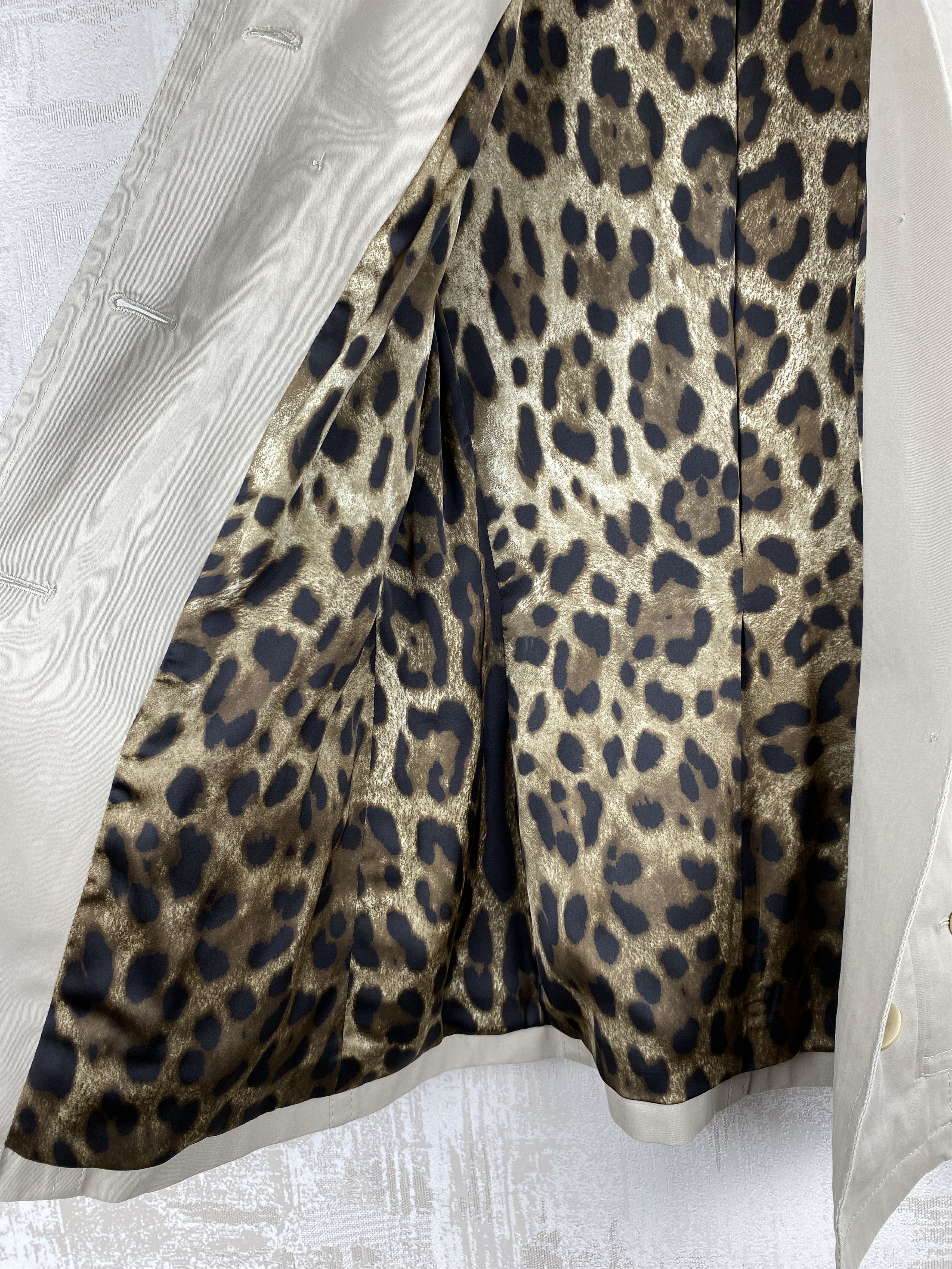 Designer × Dolce & Gabbana Dolce&Gabbana Cropped Trench Coat Leopard Lining Jacket Size XS / US 0-2 / IT 36-38 - 13 Thumbnail