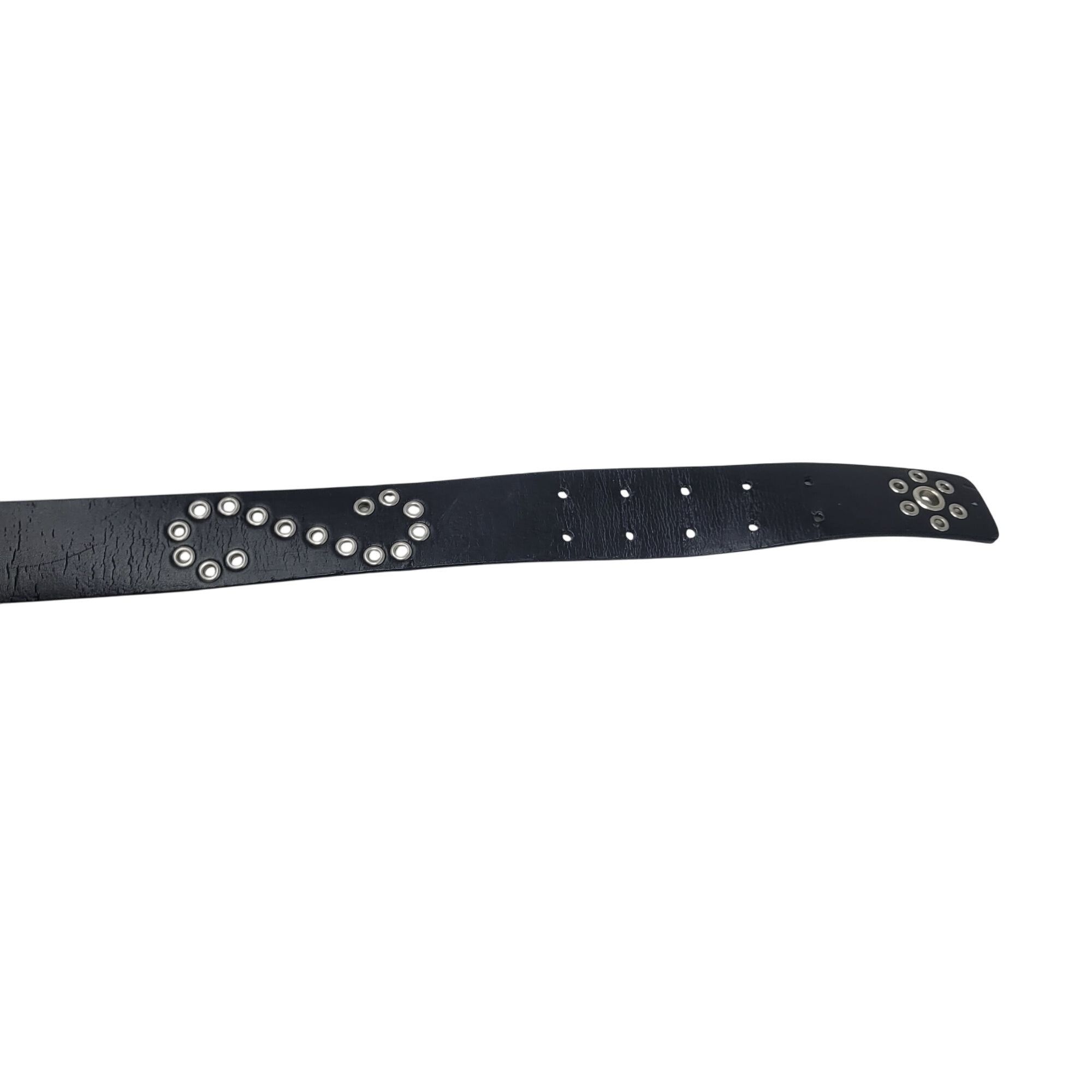 L.E.I. L.E.I. Black Double Grommet Belt Sz L Leather Lined Studded Size ONE SIZE - 6 Thumbnail