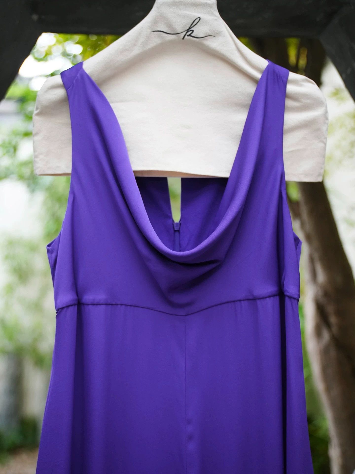 Armani Armani Vintage Purple Draped Neck Bias-Cut Maxi Dress M/L Size L / US 10 / IT 46 - 7 Thumbnail