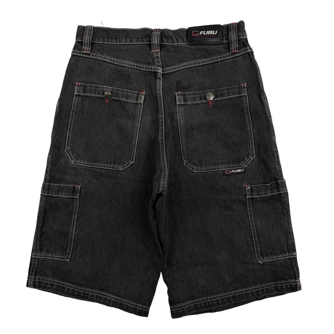 Fubu VTG Fubu Shorts Men 34 Black Baggy Denim Carpenter Jorts