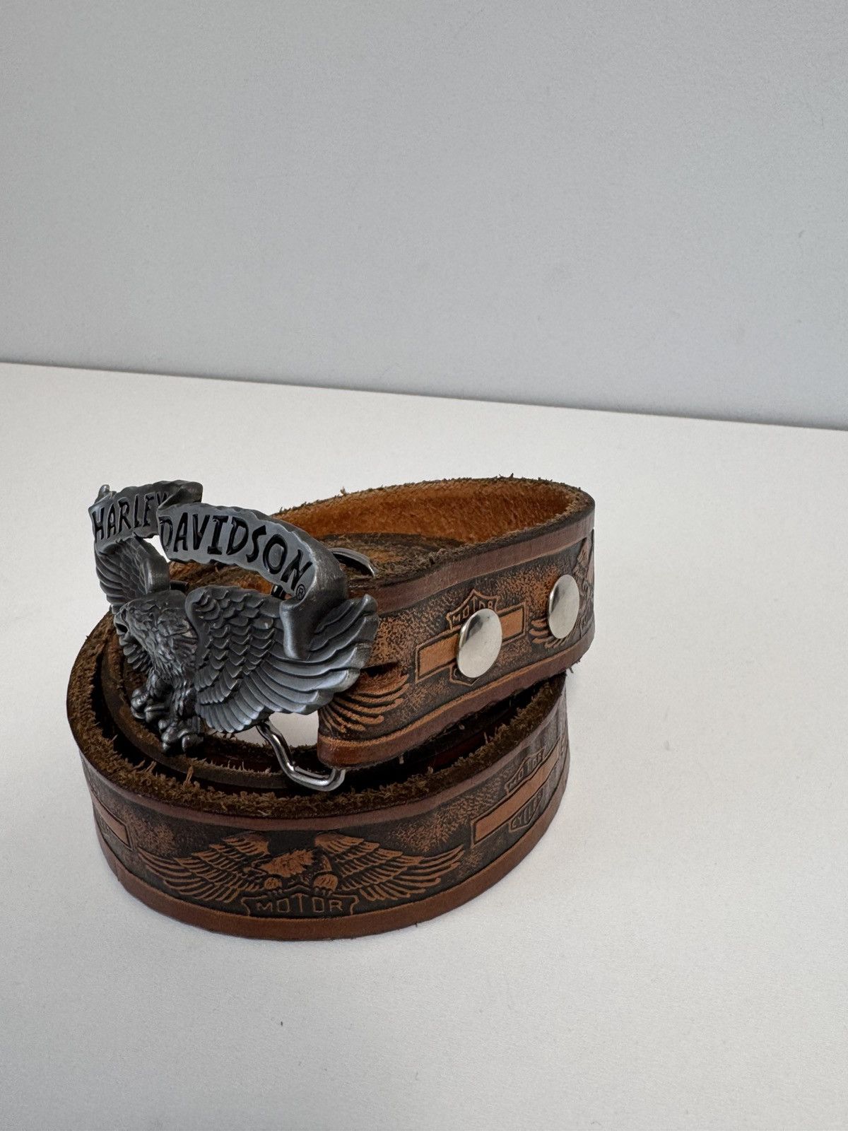 Harley Davidson Vintage Leather Belt Y2K style brown