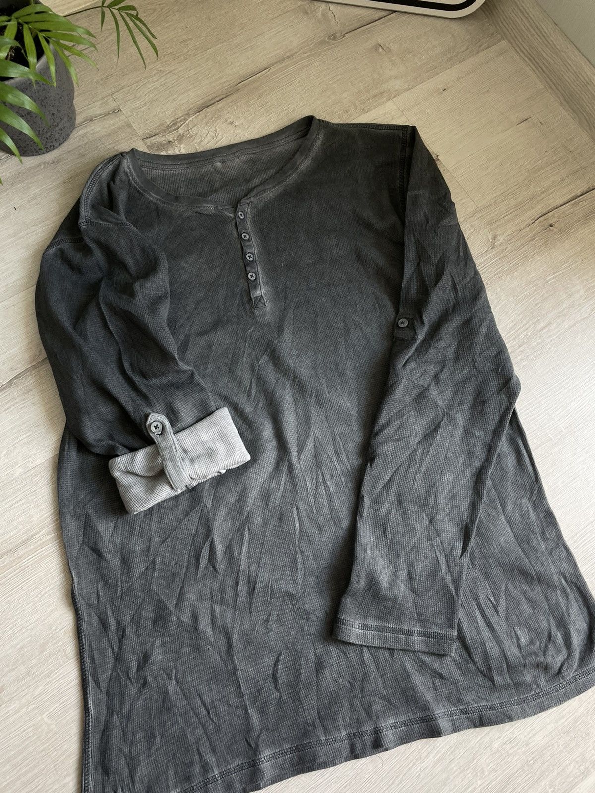 20471120 × Japanese Brand Vintage Military Japan Faded Longsleeve Polo Avant Garde Y2k Size US L / EU 52-54 / 3 - 6 Thumbnail
