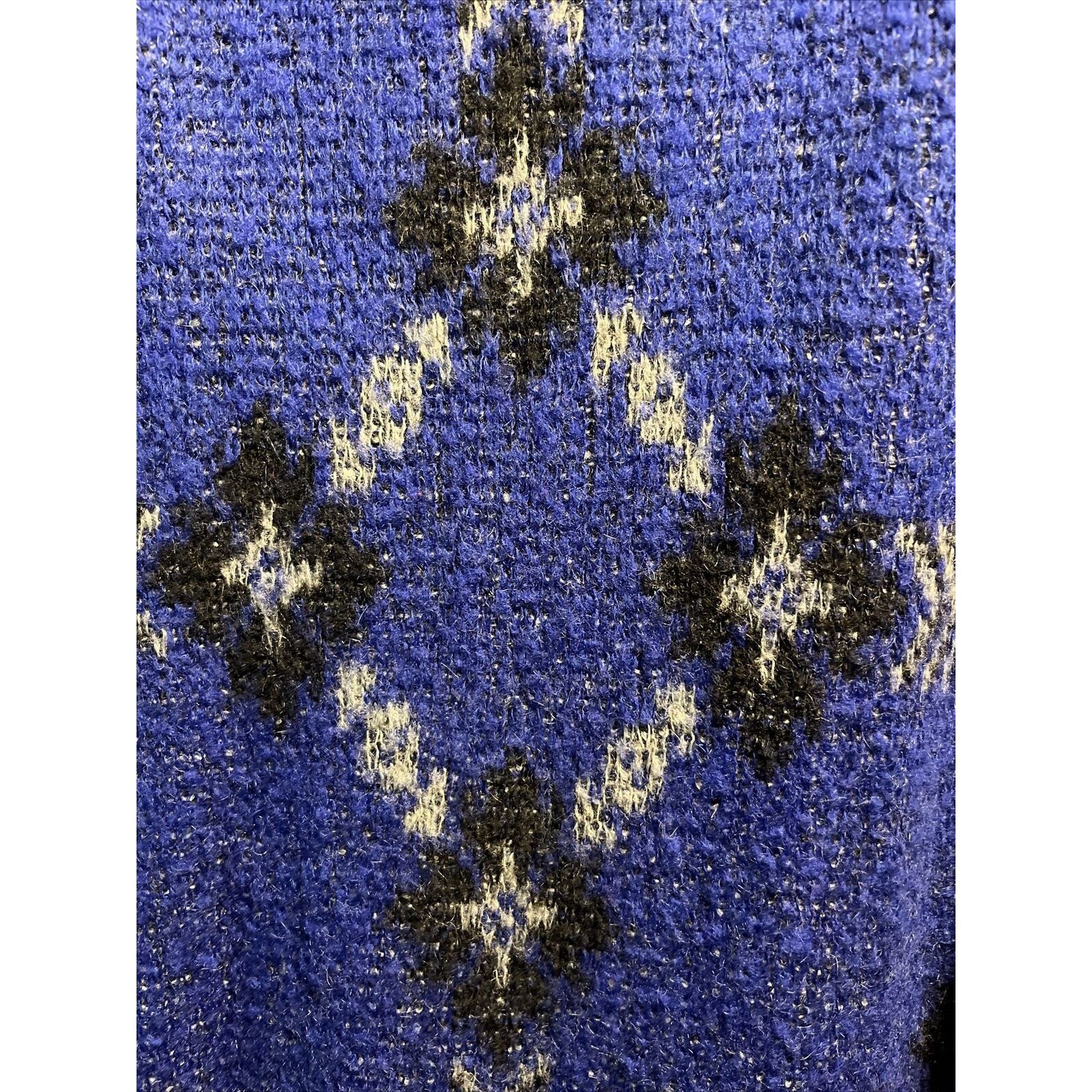 United Colors Of Benetton Benetton VTG L 46 Blue Argyle Acrylic Mohair Nylon Sweater Size L / US 10 / IT 46 - 10 Thumbnail