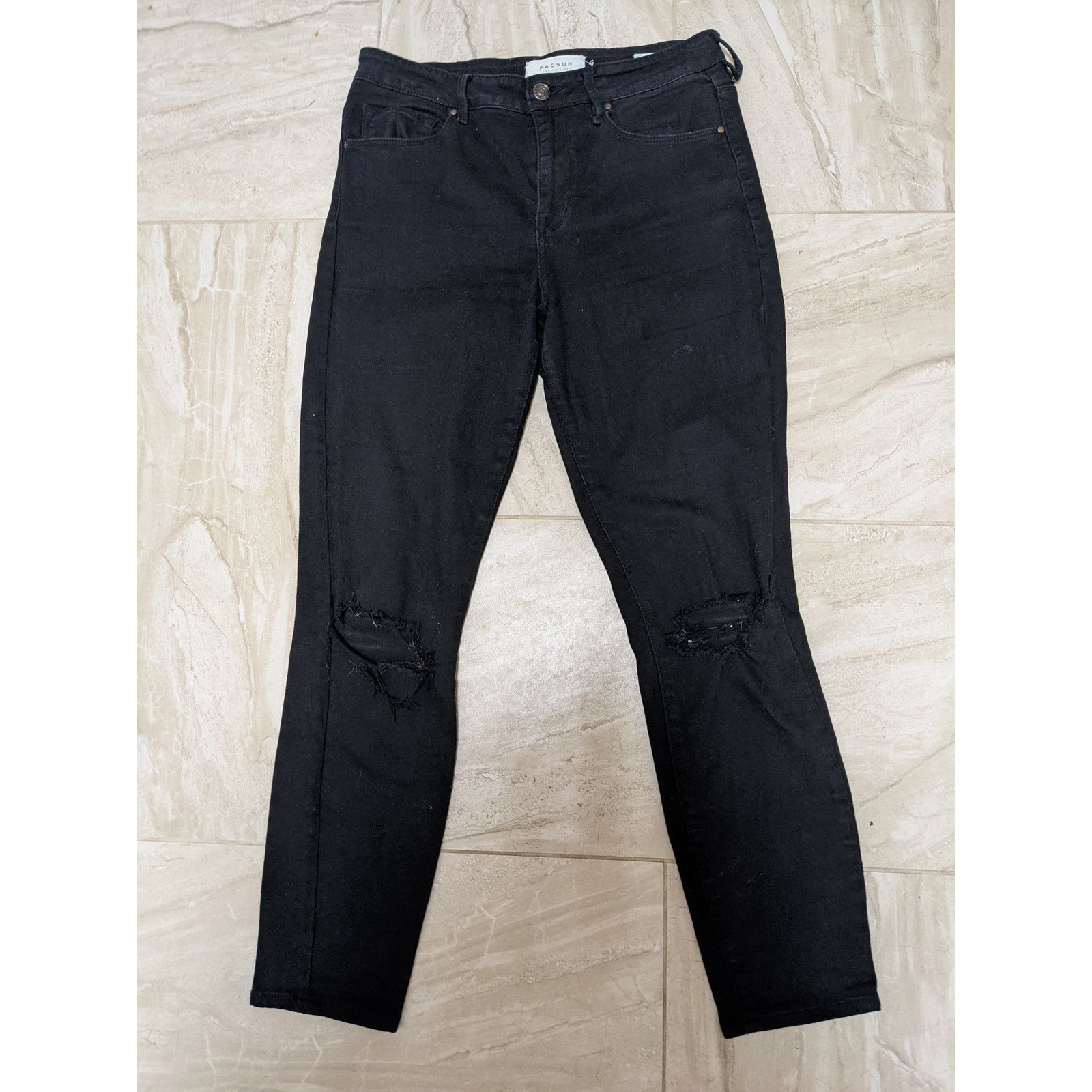 Pacsun Pacsun Distressed Black Jeans 27 High-Rise Skinniest Ankle Size US 27 - 1 Thumbnail