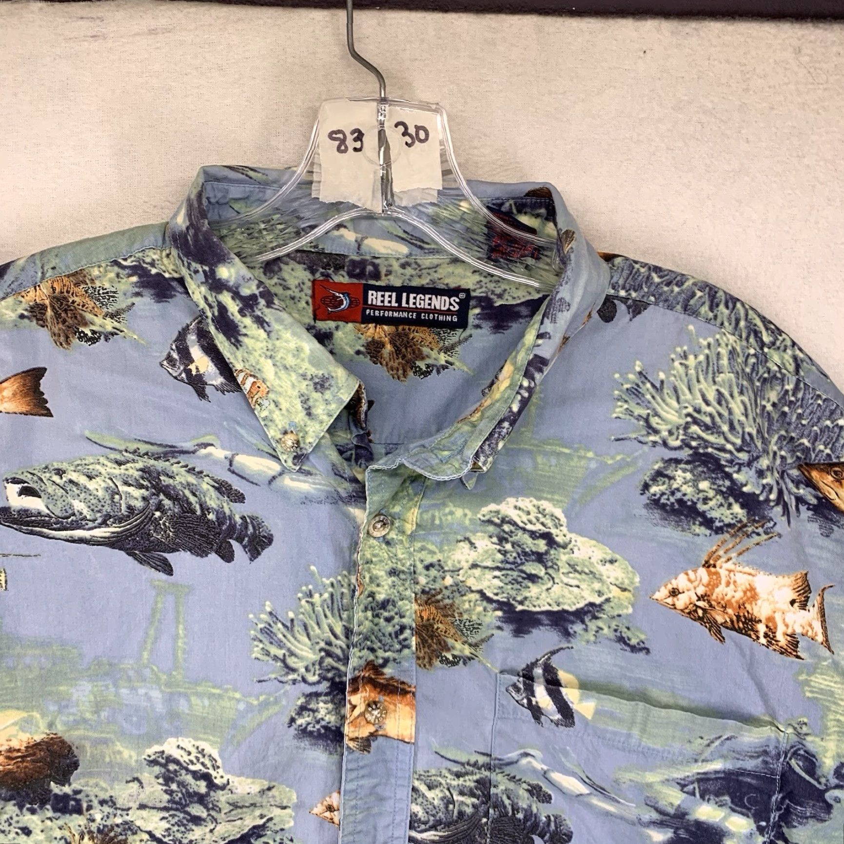 Vintage VINTAGE Reel Legends Men's Fishing Shirt XL Short Sleeve Casual Nautical Cotton Blue 90s Beach Size US XL / EU 56 / 4 - 4 Thumbnail