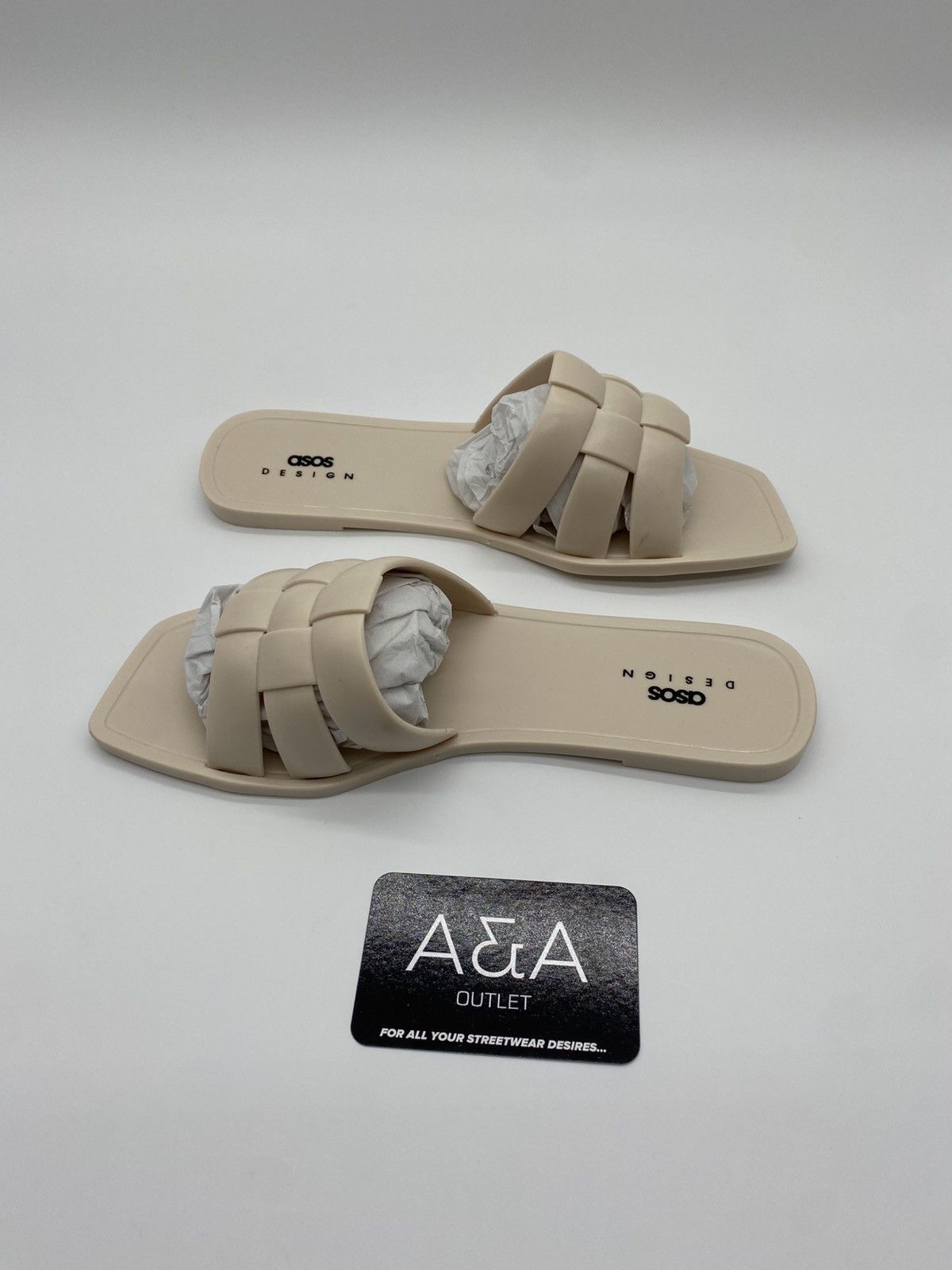 Asos Asos Design Fame Woven Flat Sandals Beige US 7 Brand New Size US 7 / IT 37 - 2 Thumbnail