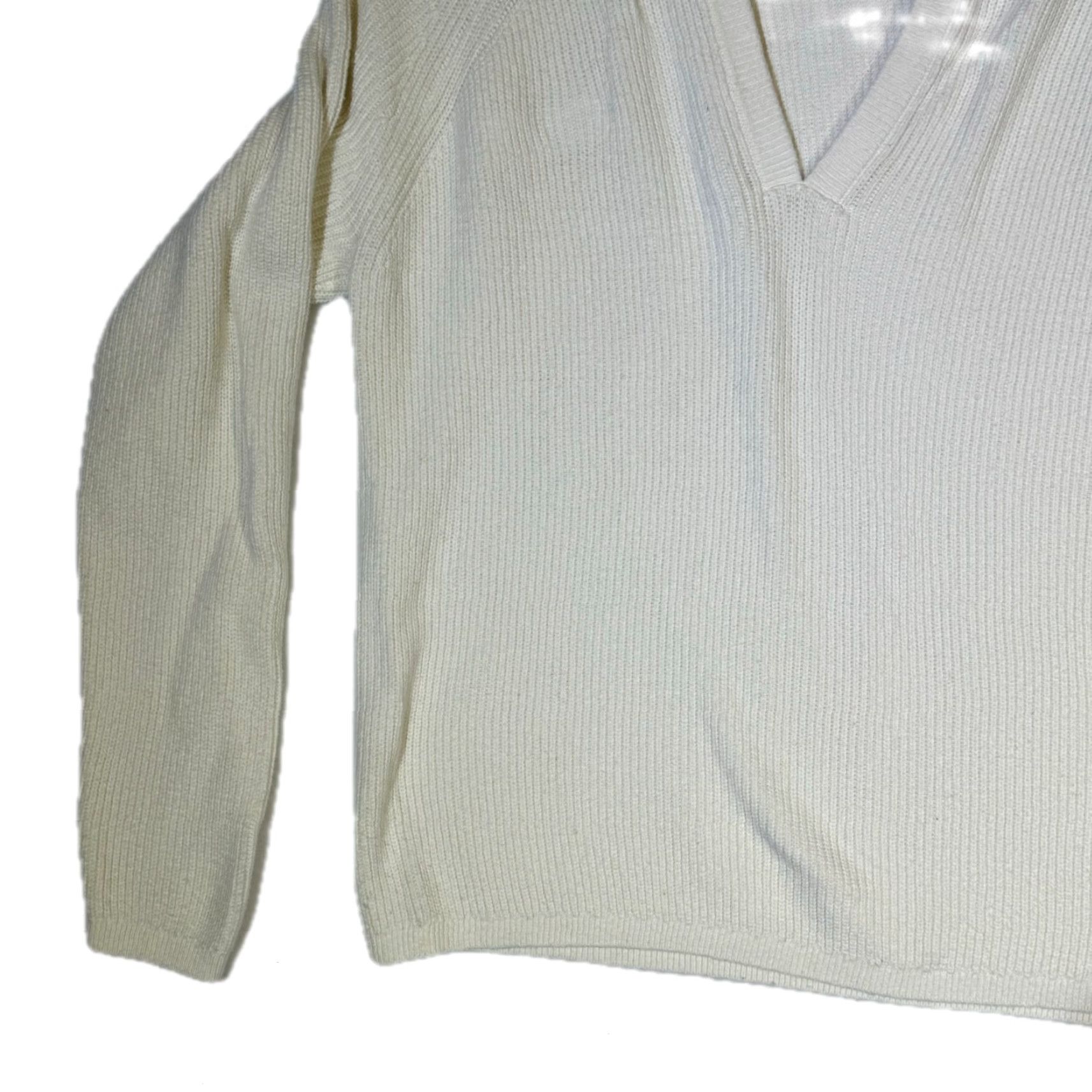 Banana Republic Banana Republic Women’s Ivory Split‑Neck Knit Pullover Sweater Shirt S Vintage No Size S / US 4 / IT 40 - 4 Thumbnail