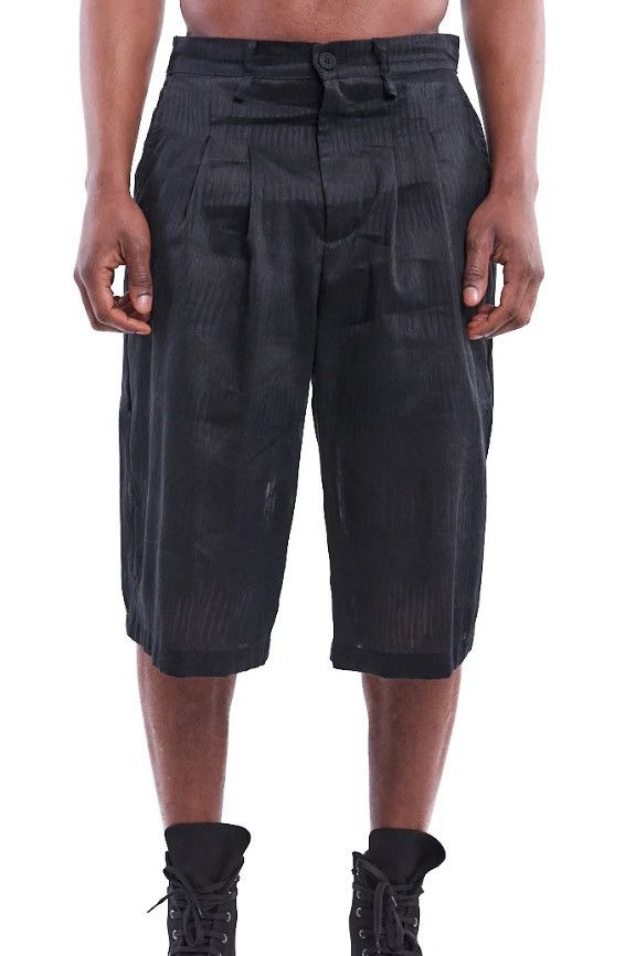 Nostra Santissima NostraSantissima: Black Linen Pleated Shorts Size US 33 - 2 Thumbnail