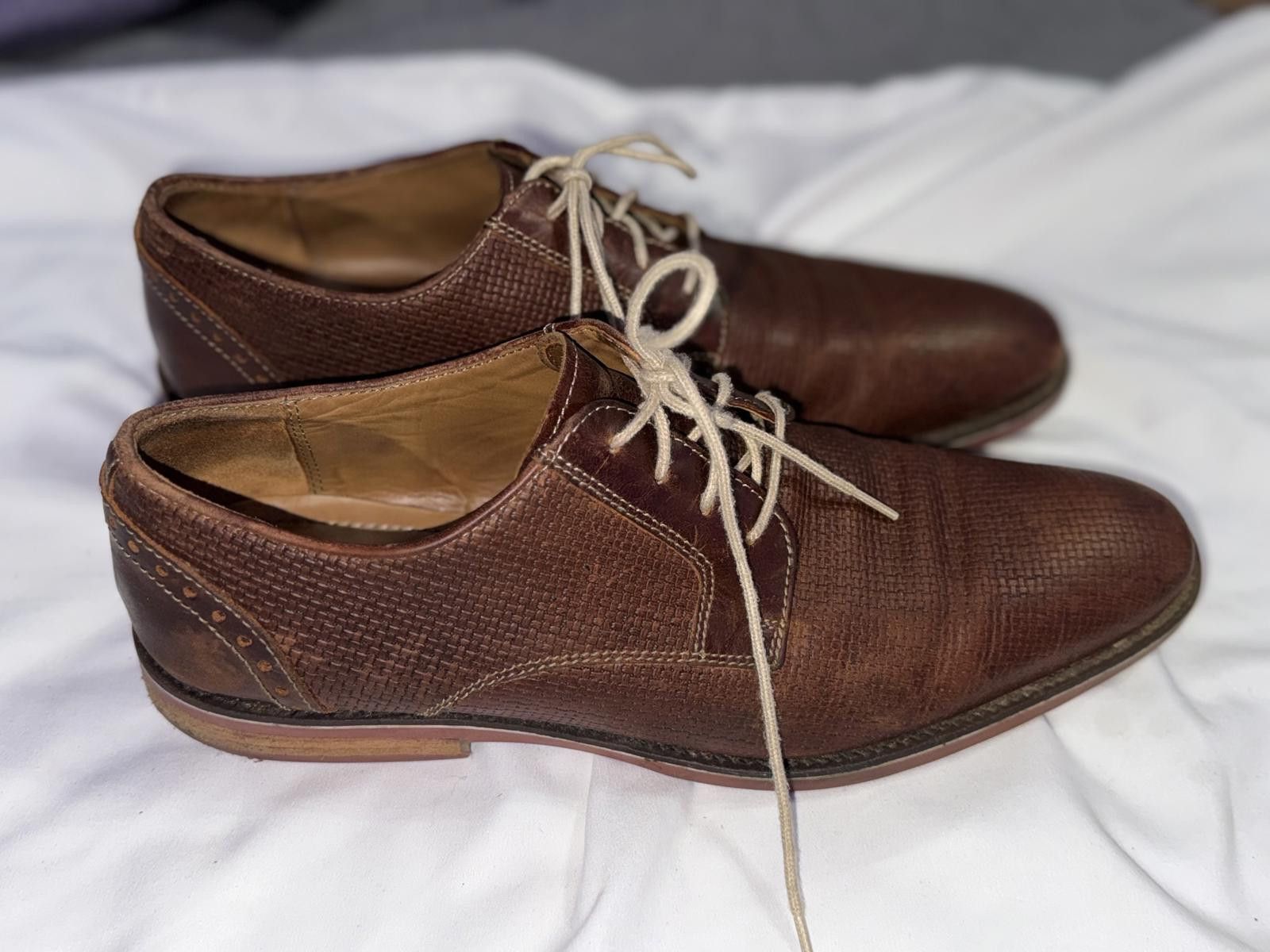 Giorgio Brutini Giorgio Brutini Mens Jeffers 25043 Leather Woven Derby Shoes Size US 9.5 / EU 42-43 - 2 Thumbnail