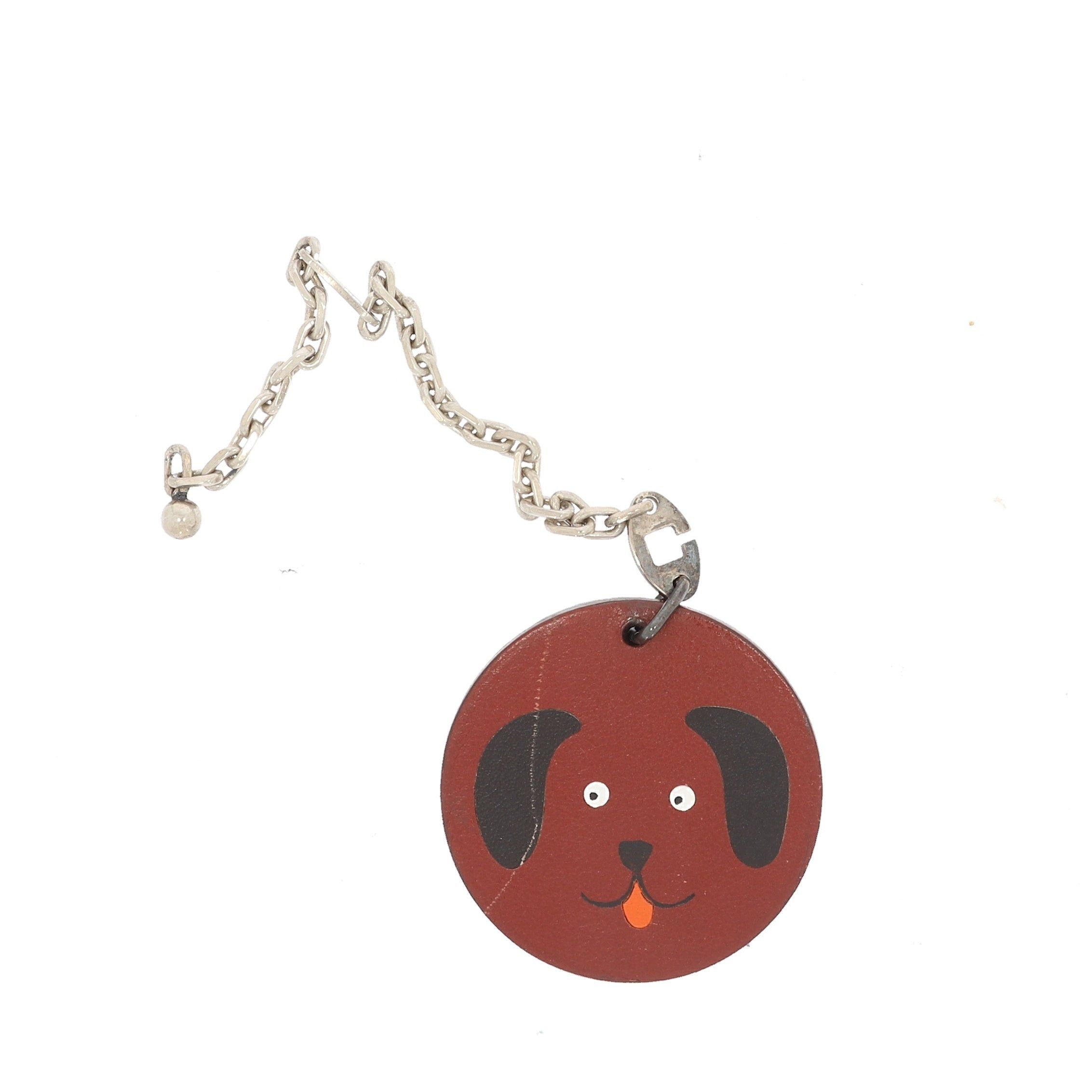 image of Hermes Keychain In Multicolor Leather in Black, Women's