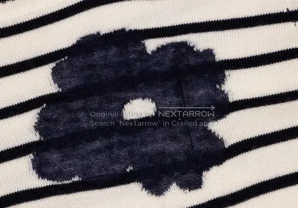Comme des Garcons Comme des Garcons Navy vintage striped floral knit top Size S / US 4 / IT 40 - 6 Thumbnail