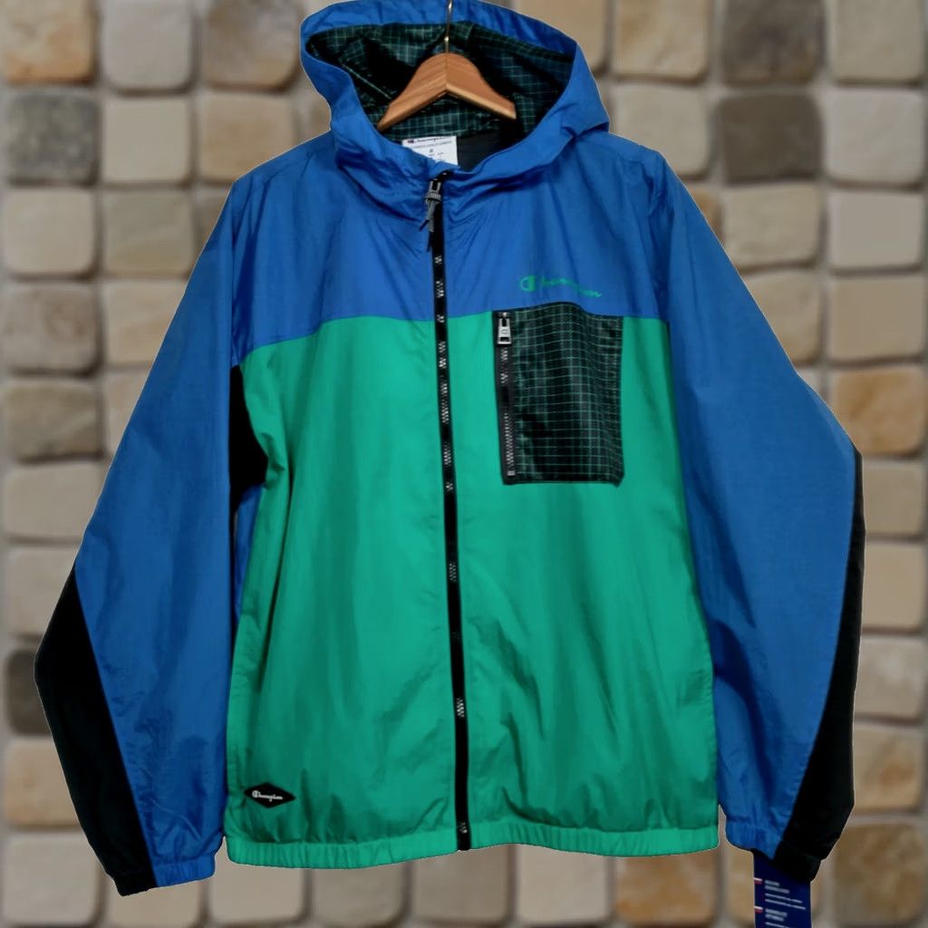 Champion Champion Windbreaker Jacket Men Medium Blue Black Colorblock Retro Full Zip New Size US M / EU 48-50 / 2 - 1 Thumbnail