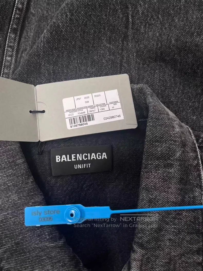 Balenciaga Balenciaga Solid Color Washed Number Print Denim Jacket Size US M / EU 48-50 / 2 - 5 Thumbnail