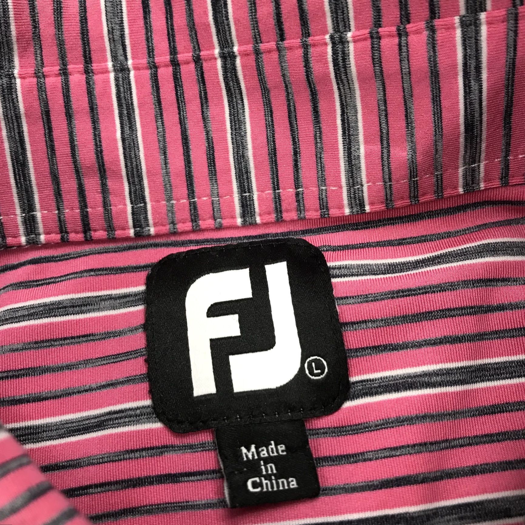 Footjoy FootJoy Polo Shirt Mens Large Pink Striped Logo Golf Shirt Size US L / EU 52-54 / 3 - 4 Thumbnail