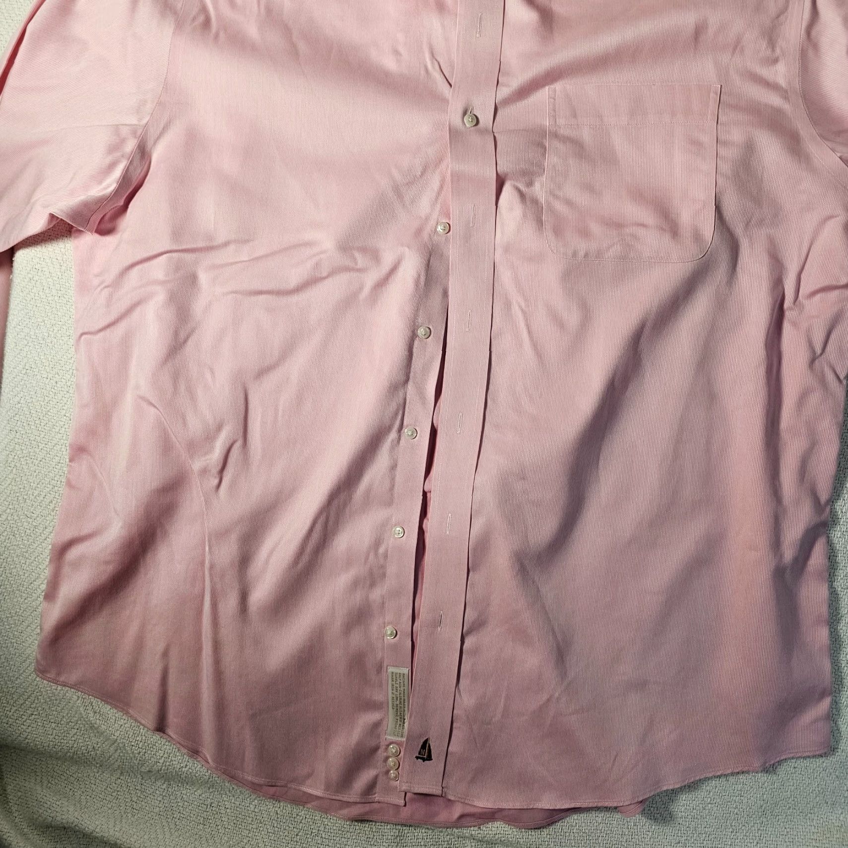 Nordstrom Nordstrom Dress Shirt Men 17.5 34 Button-Down SmartCare Wrinkle-Free Pink Long Sleeve Adult 17.5 Neck Size 46R - 2 Thumbnail