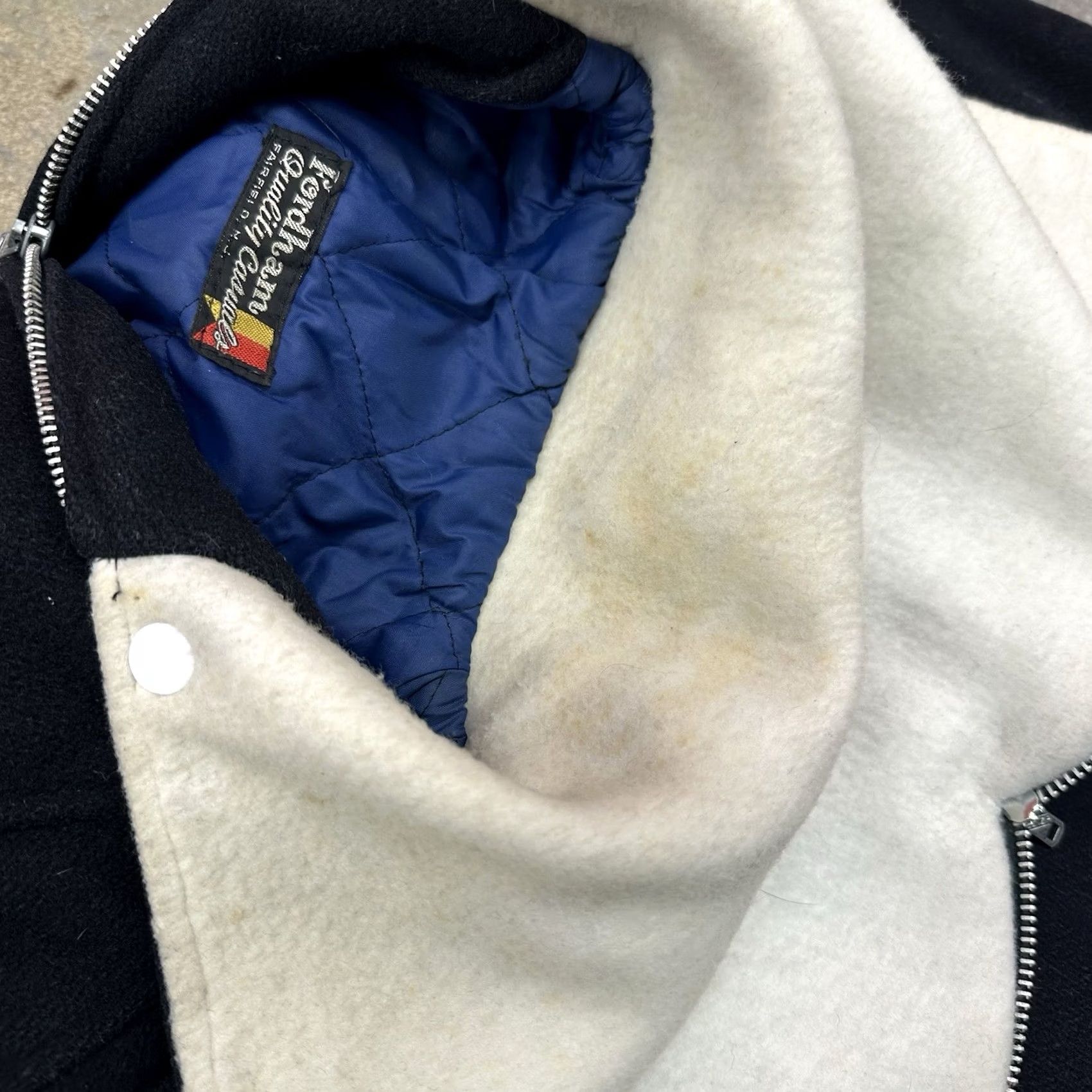 Vintage VINTAGE Fordham Varsity Wool Jacket USA Made 70/80s M/L Blue Two Way Zip Up Look Letterman Mens Size US M / EU 48-50 / 2 - 5 Thumbnail