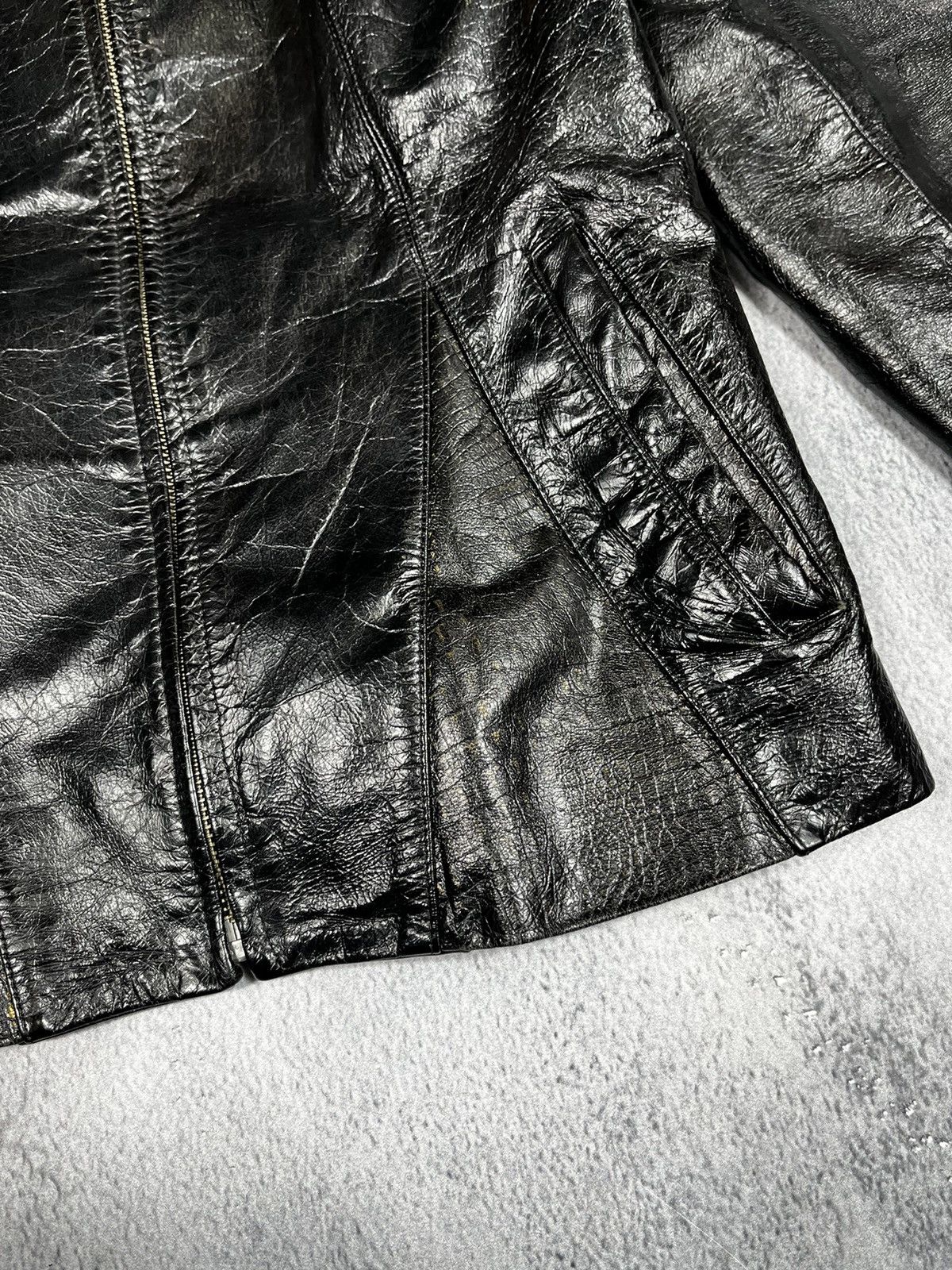 Vintage Vintage 90s Japan leather jacket crocodile style AvantGarde Size M / US 6-8 / IT 42-44 - 4 Thumbnail