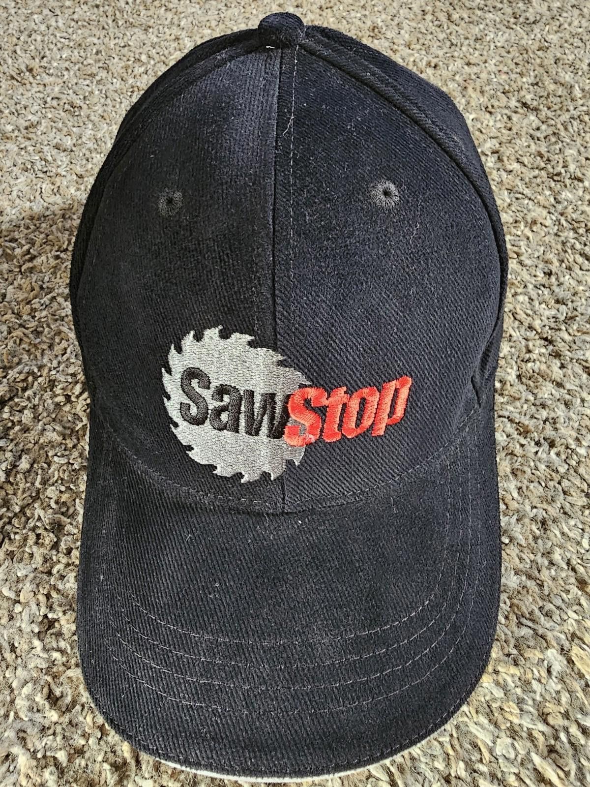 Designer SAWSTOP Adjustable Black Embroidered Logo Hat Saw Stop Size ONE SIZE - 2 Thumbnail