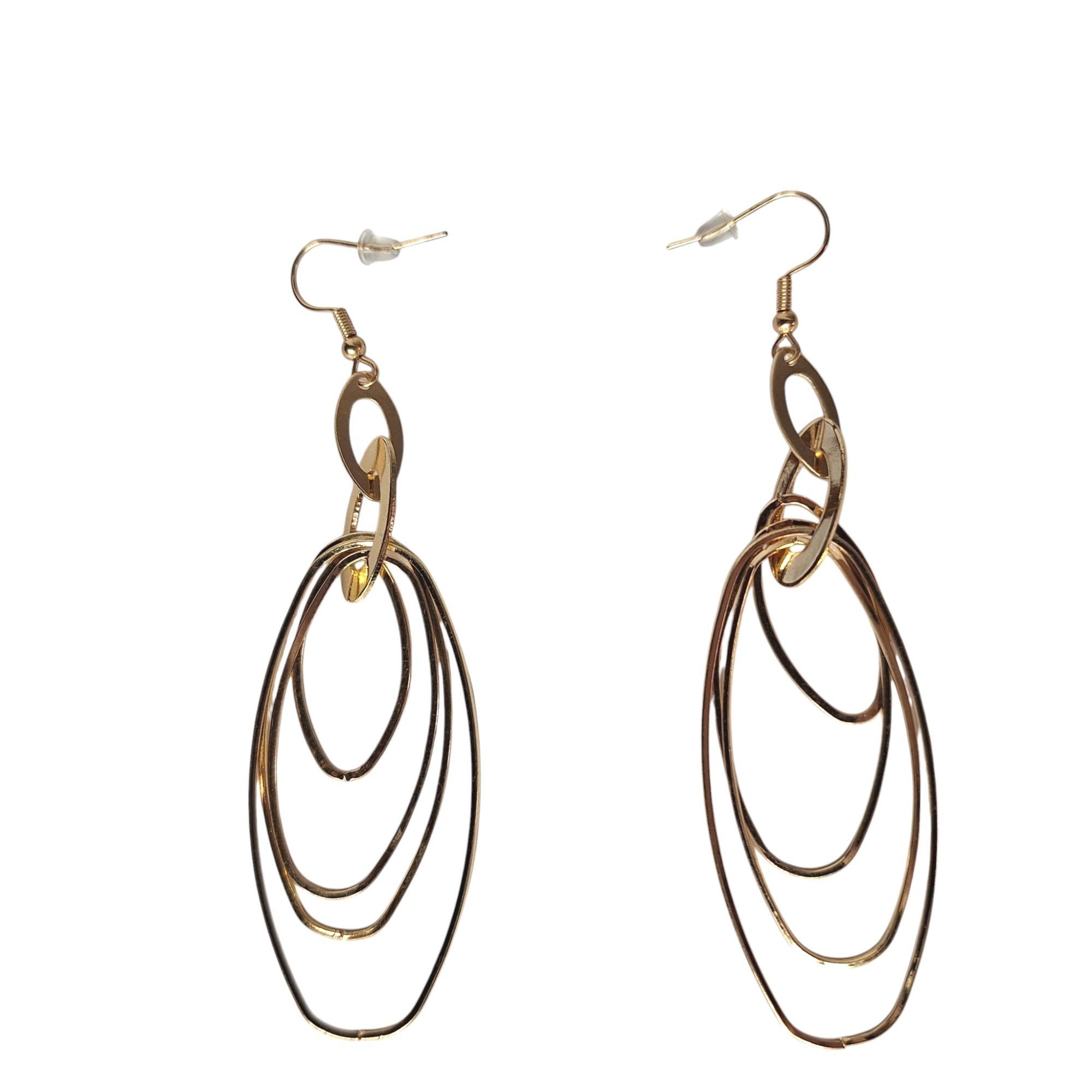 Other Gold Tone Multi Layer Open Oval Dangle Drop Earrings Mob Wif Size ONE SIZE - 1 Thumbnail