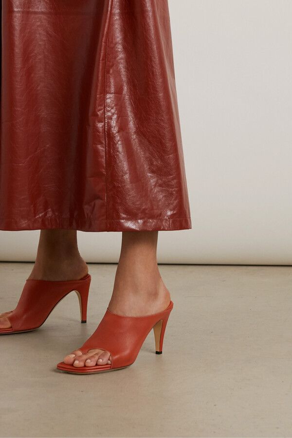 Bottega Veneta o1y0725 Spike Heel Mules in Brick Red Size US 6 / IT 36 - 4 Thumbnail