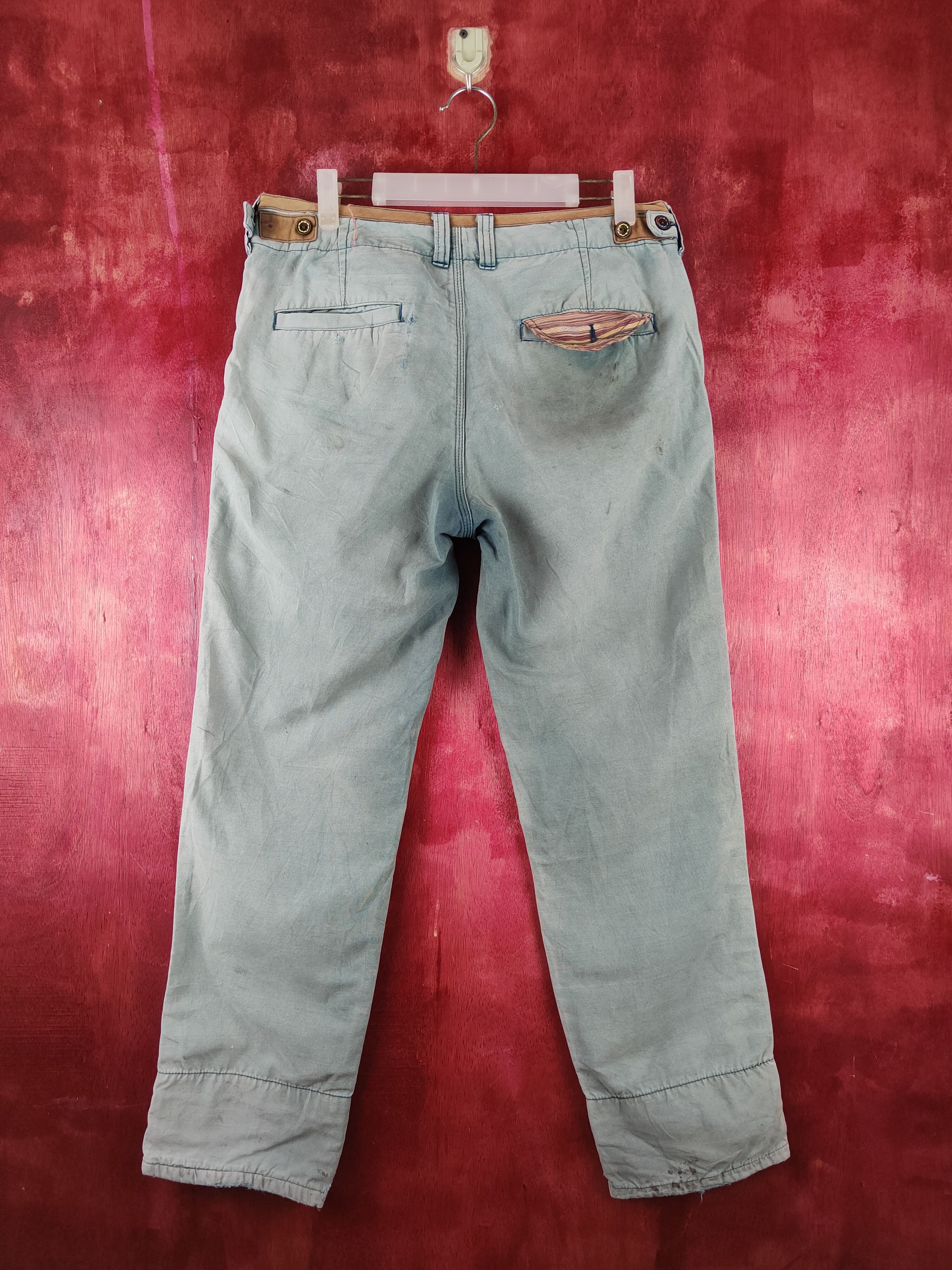 Japanese Brand Vintage Ortega Green Faded Cargo Pants N#S2828 Size US 30 / EU 46 - 9 Thumbnail