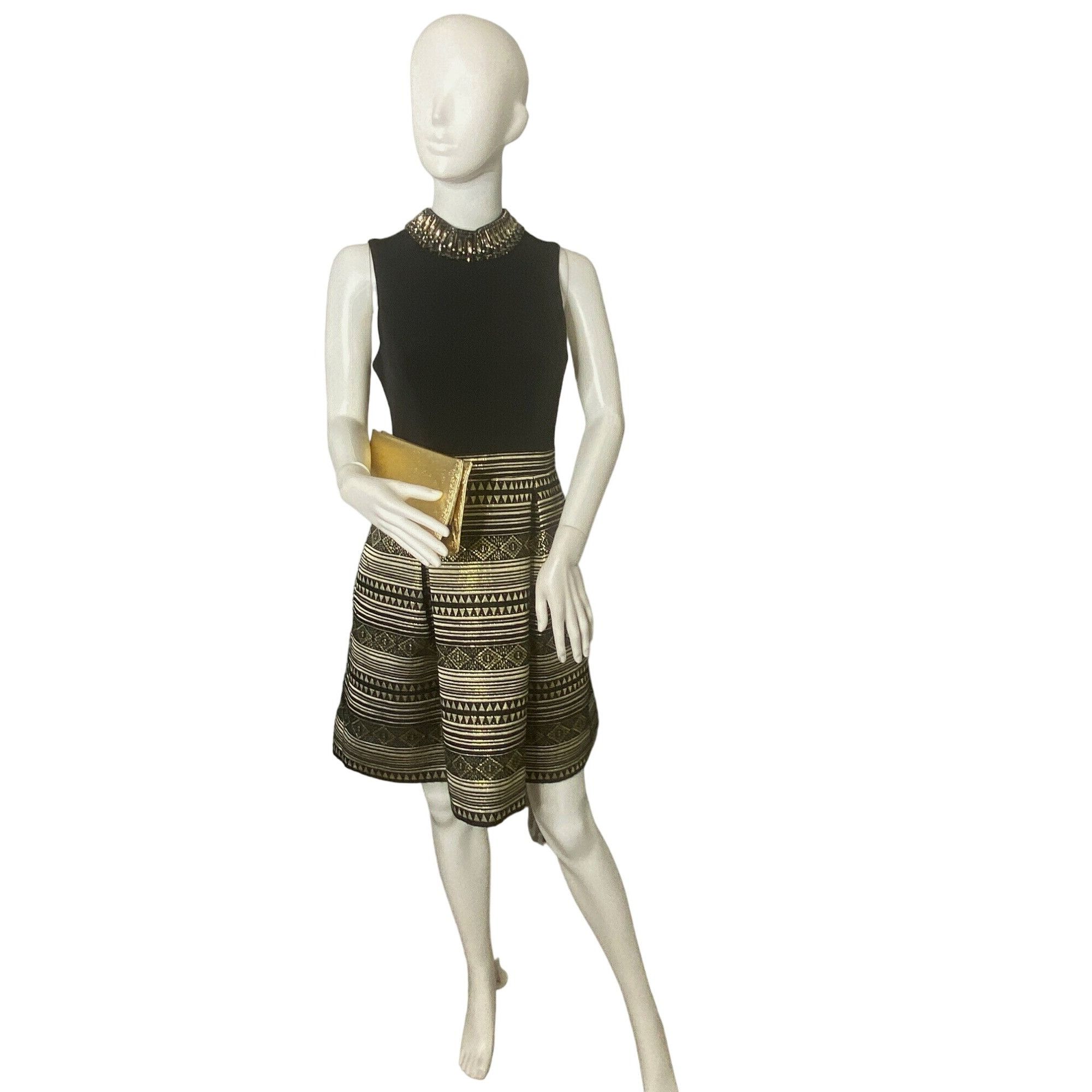 Vince Camuto VINCE CAMUTO WOMEN'S WOMEN'S BLACK/GOLD METALLIC PARTY DRESS Size M / US 6-8 / IT 42-44 - 1 Thumbnail