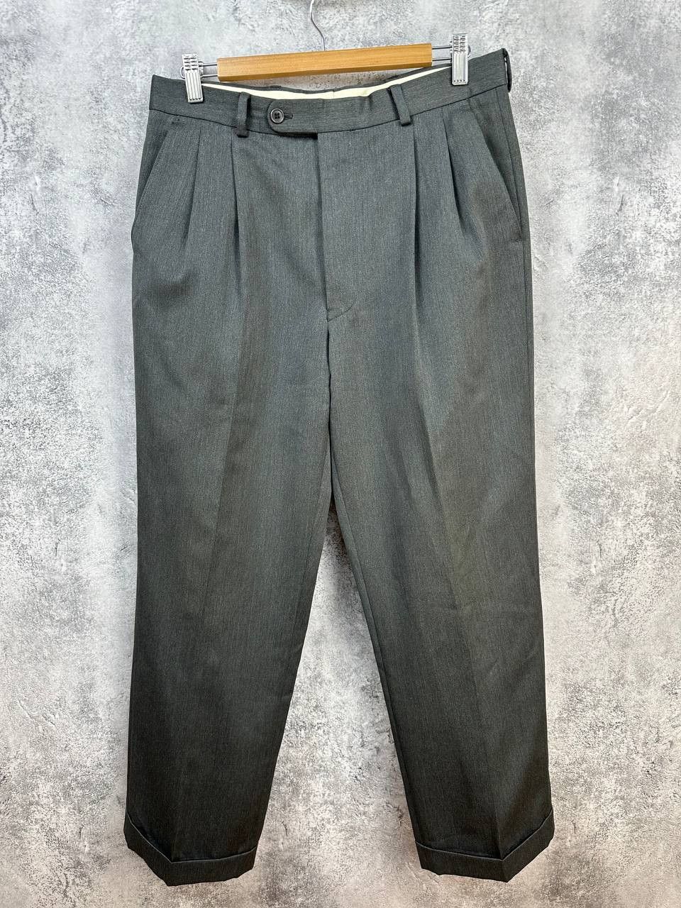 Yves Saint Laurent Yves Saint Laurent Pour Homme VTG Gray Double-Breasted Suit Size 48R - 2 Thumbnail