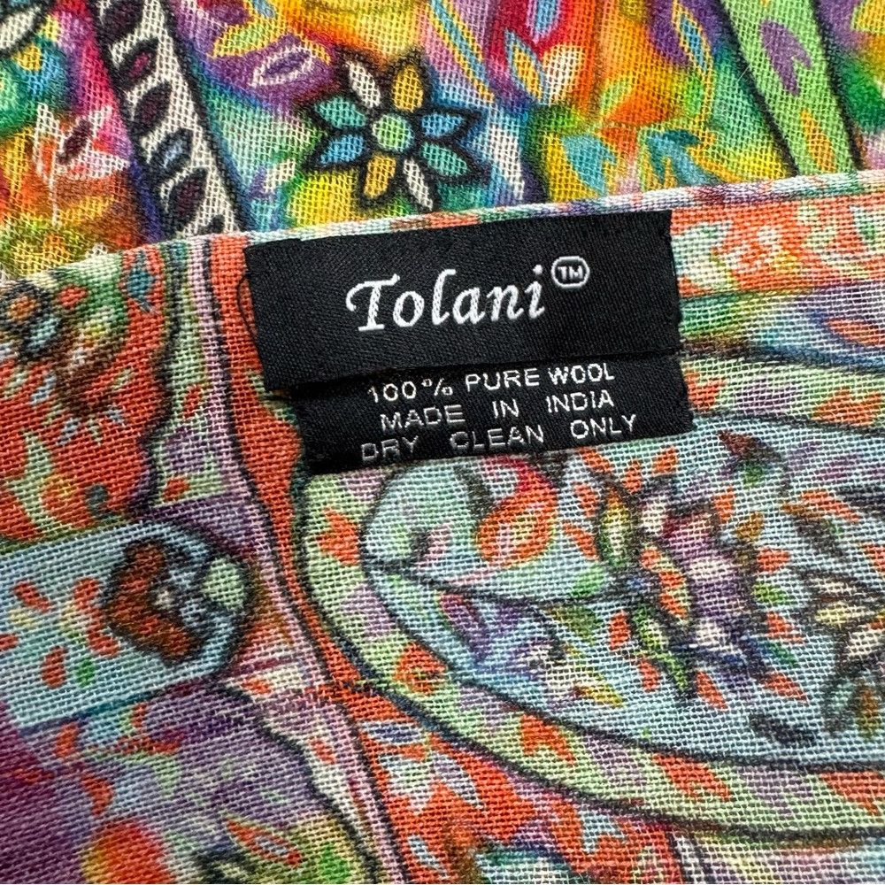 Other Tolani Wool Paisley Print Large Rectangle Scarf Wrap 28'' x Size ONE SIZE - 8 Thumbnail