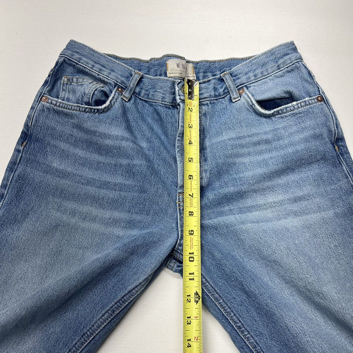 Free People We The Free Jeans Blue Straight Distressed Destroyed Ripped Size 29" - 21 Thumbnail