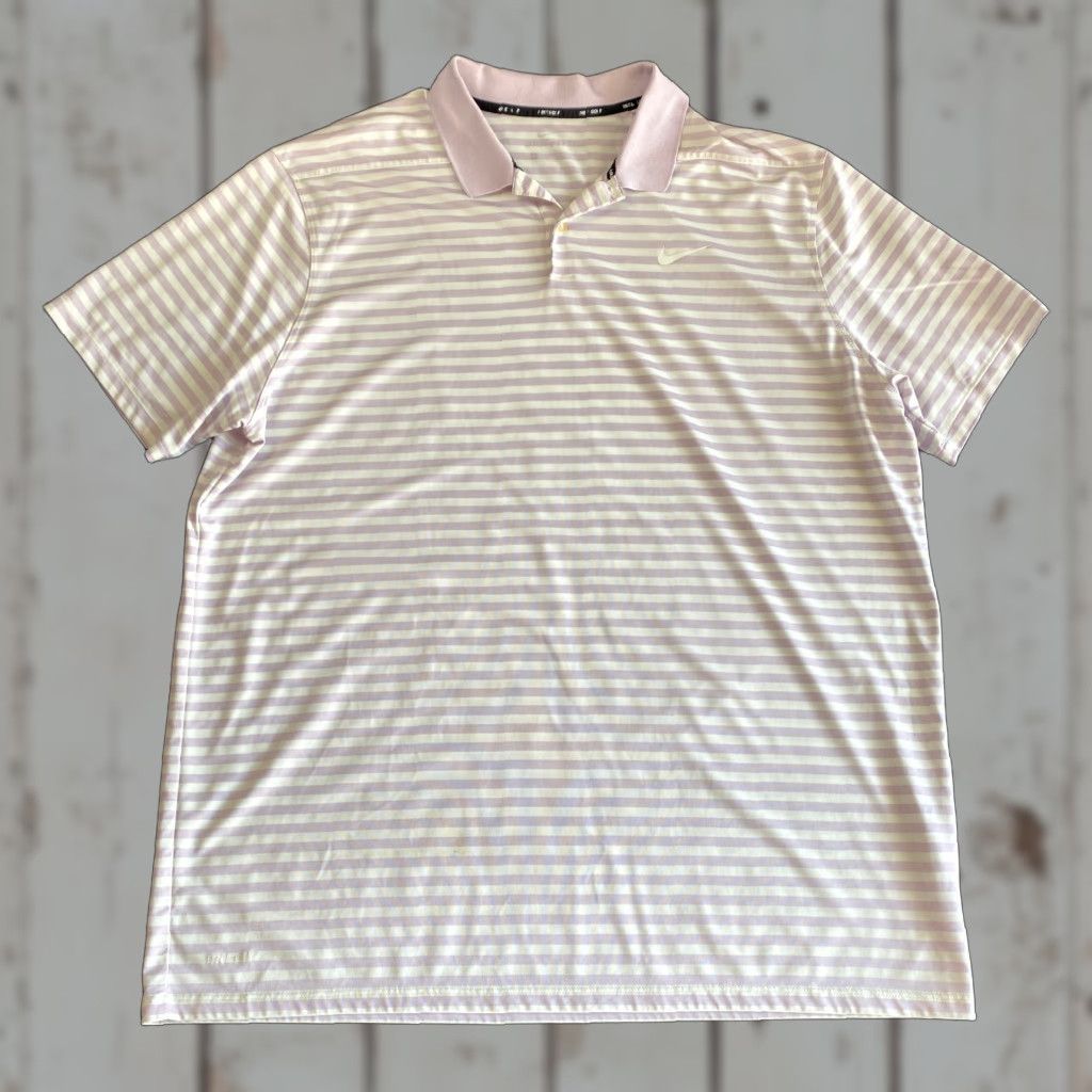 Nike Nike Golf Polo Shirt Striped Short Sleeve XXL Pink Men’s Casual Wear Lightweight Breathable Swoosh Logo Baseball? Wait. Size US XXL / EU 58 / 5 - 1 Thumbnail