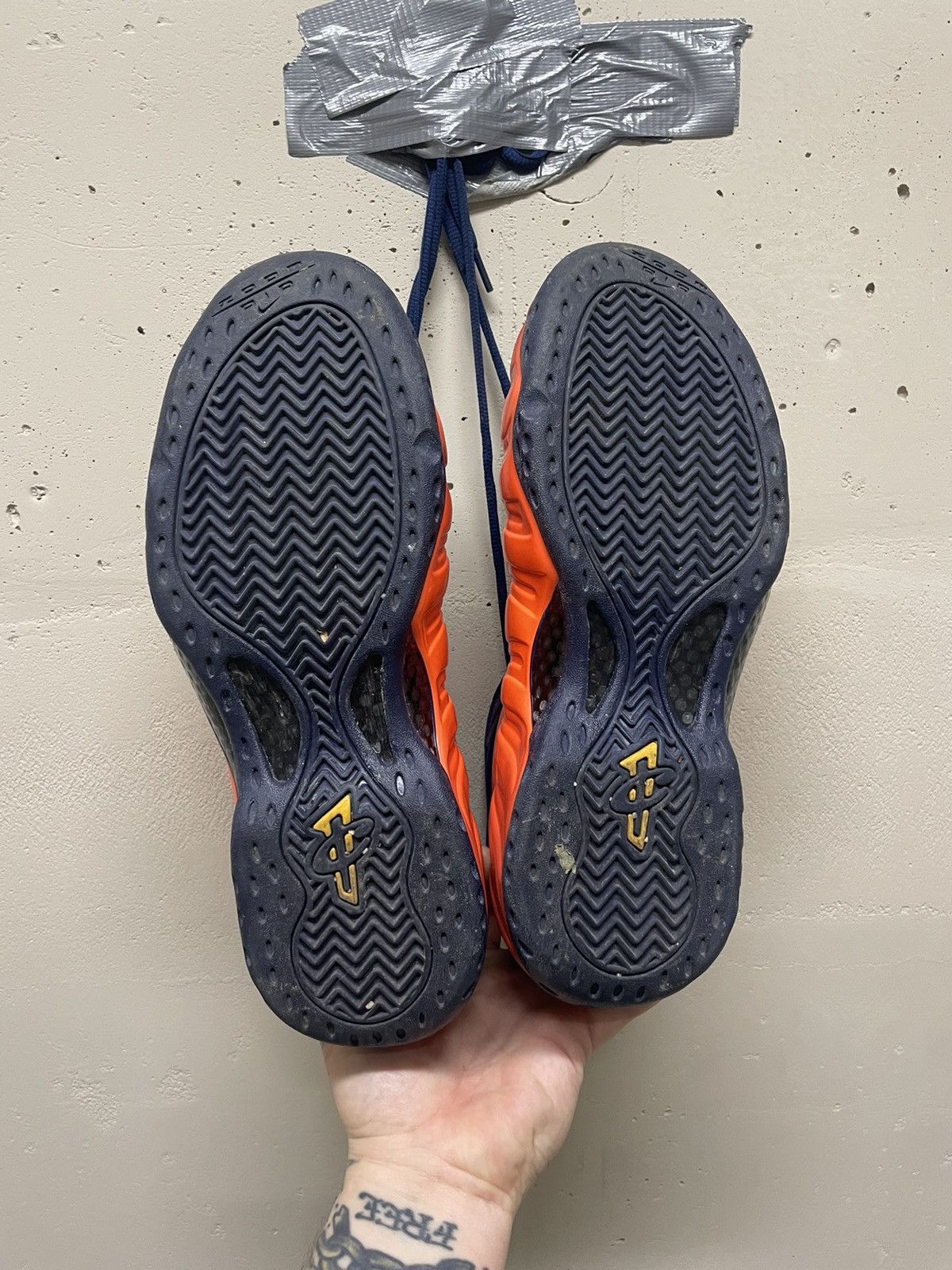 Nike Nike Air Foamposite One Blue Void Rugged Orange Size US 10.5 / EU 43-44 - 3 Thumbnail