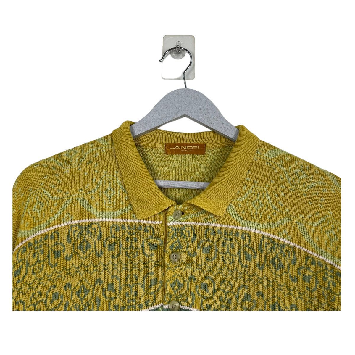 Lancel × Vintage 💥80s LANCEL CLASSIC ART POLO SHIRT Size US L / EU 52-54 / 3 - 4 Thumbnail