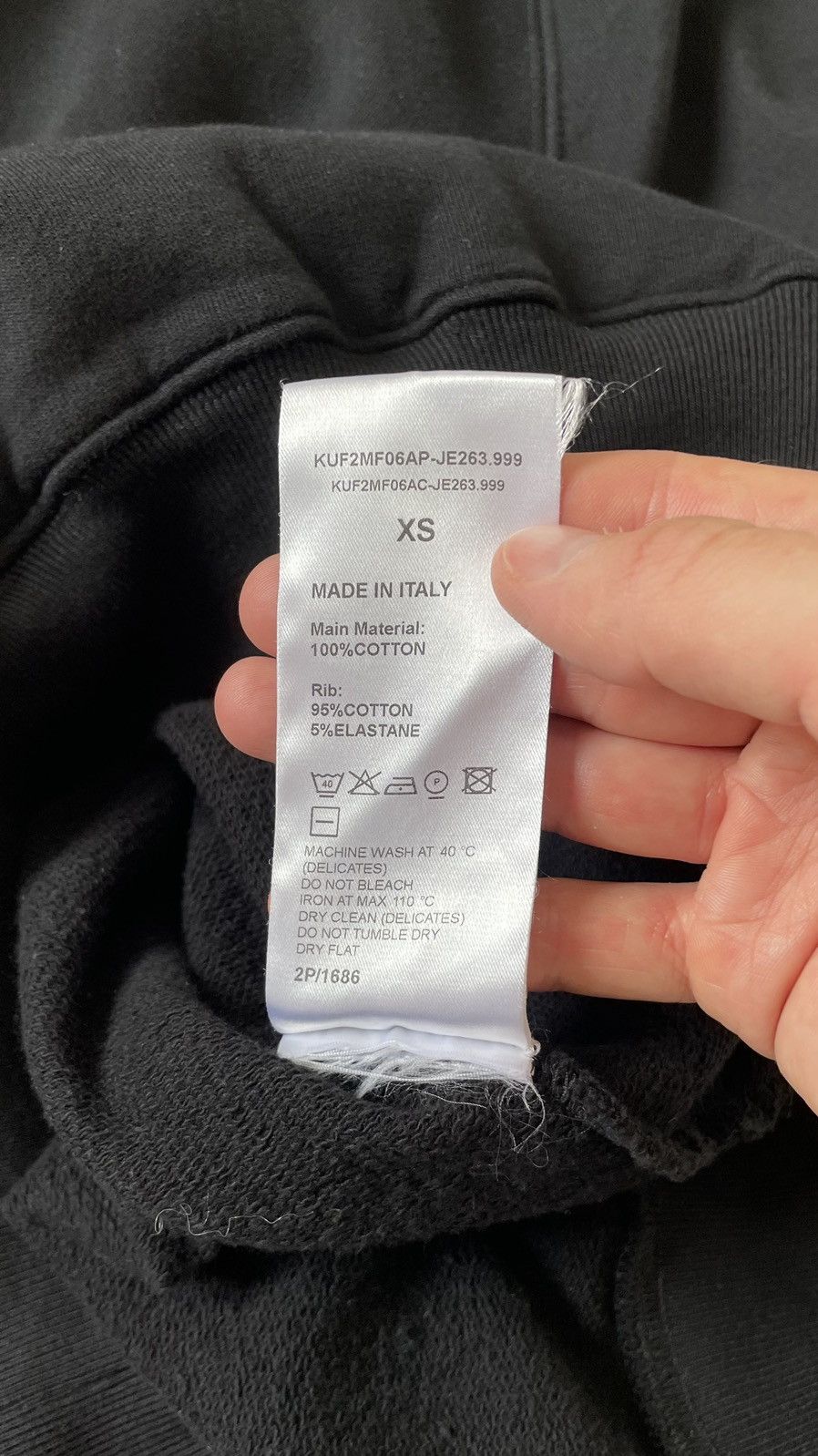 Kusikohc Black Cotton ‘Flower Men’ Hoodie Size US M / EU 48-50 / 2 - 10 Thumbnail