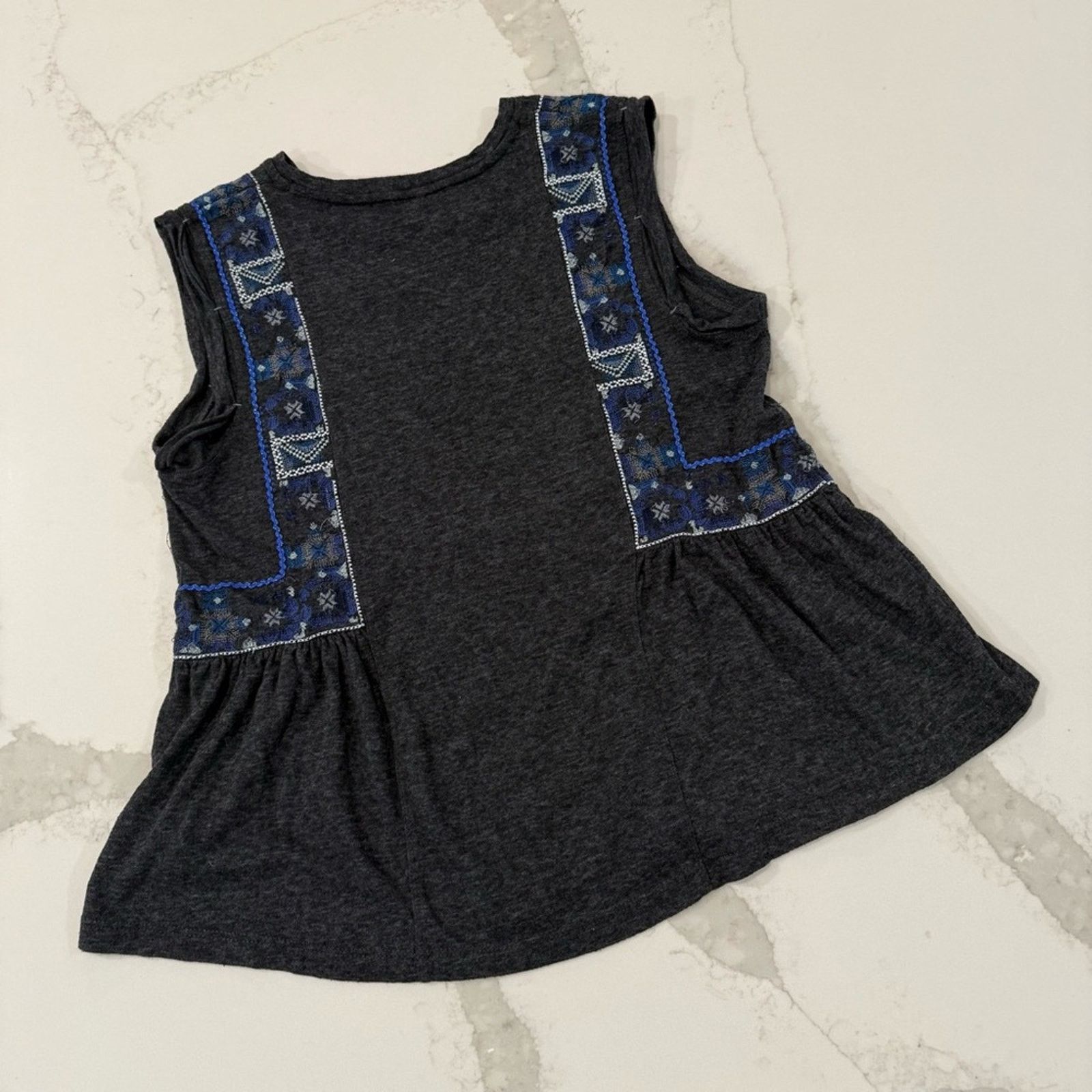 Free People Free People Marcy Embroidered Peplum TankTop Blouse Womens M Size M / US 6-8 / IT 42-44 - 8 Thumbnail