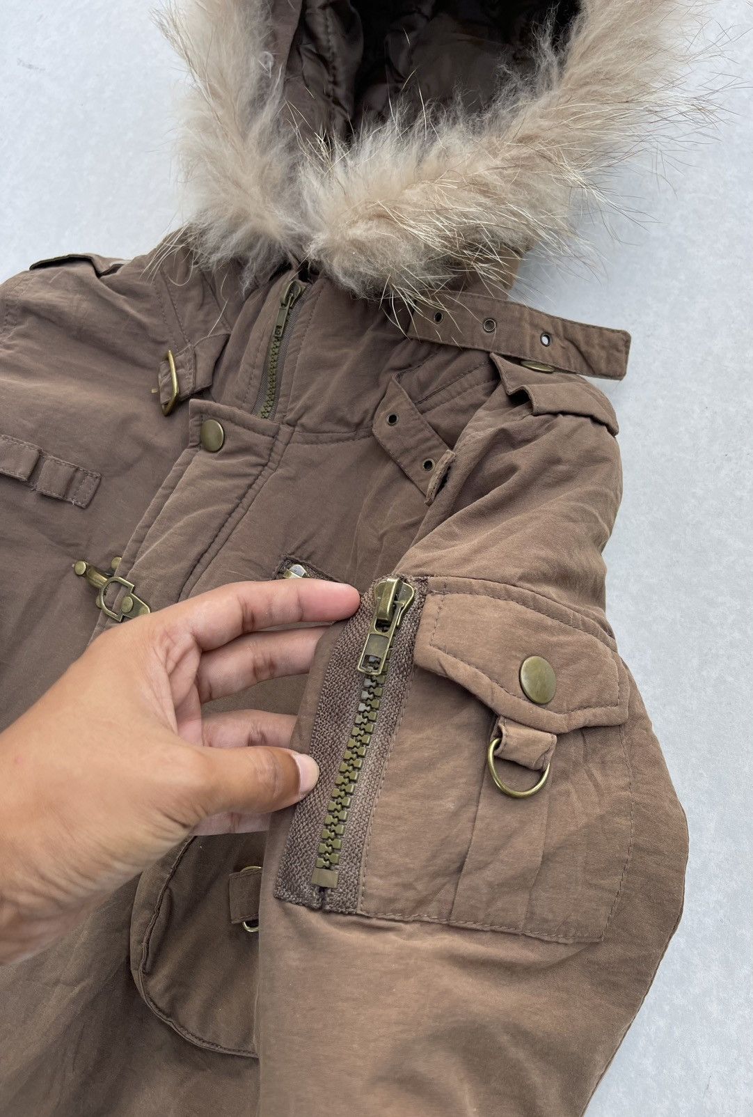 If Six Was Nine 🔥Vtg Ant Werpen Fireman Clasp Bondage Jacket With Fur Hoodie Size US M / EU 48-50 / 2 - 10 Thumbnail