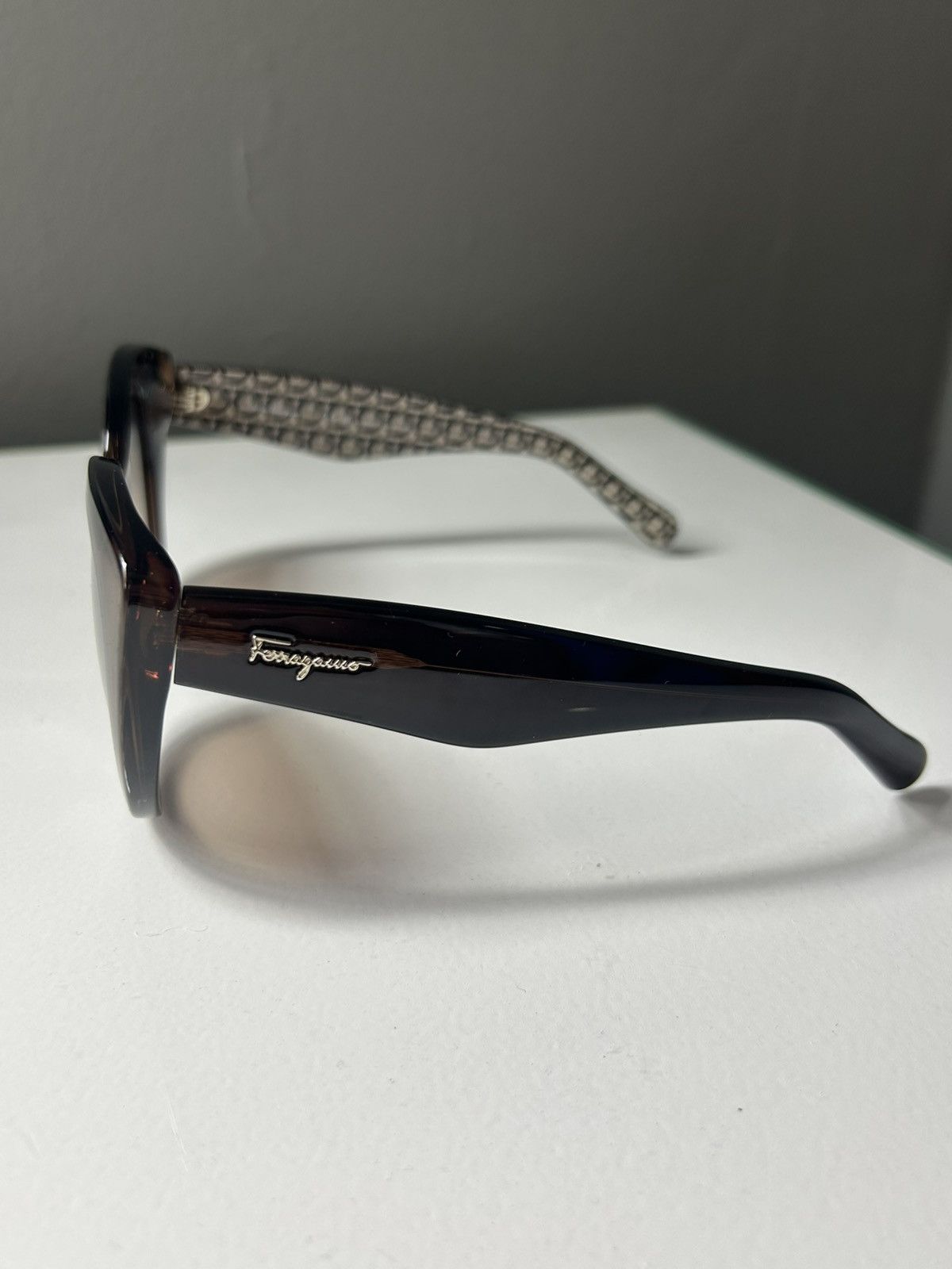 Salvatore Ferragamo Salvatore Ferragamo SF964S Cat Eye Crystal Brown Sunglasses Size ONE SIZE - 3 Thumbnail